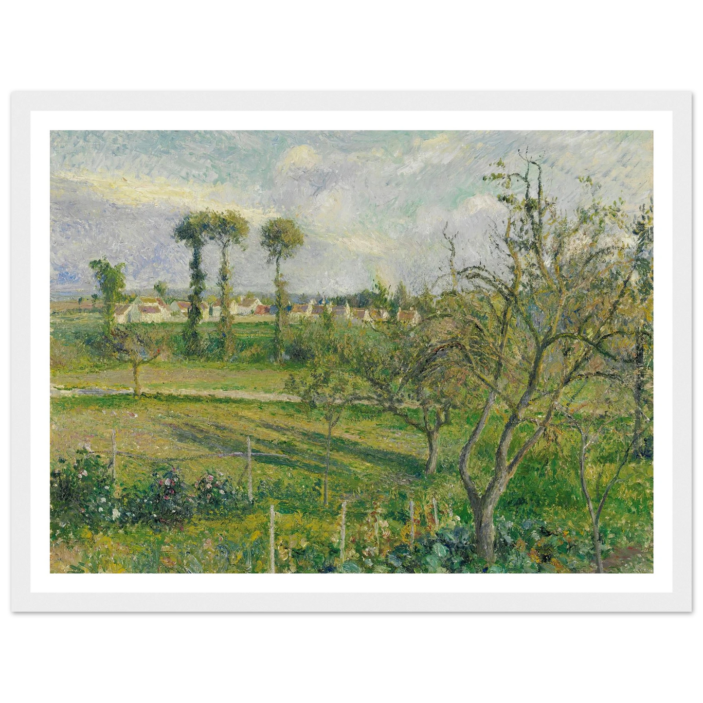 Soleil Couchant Au Valhermeil, Auvers-Sur-Oise (1880) Art Print | Camille Pissarro-Quipham Collections
