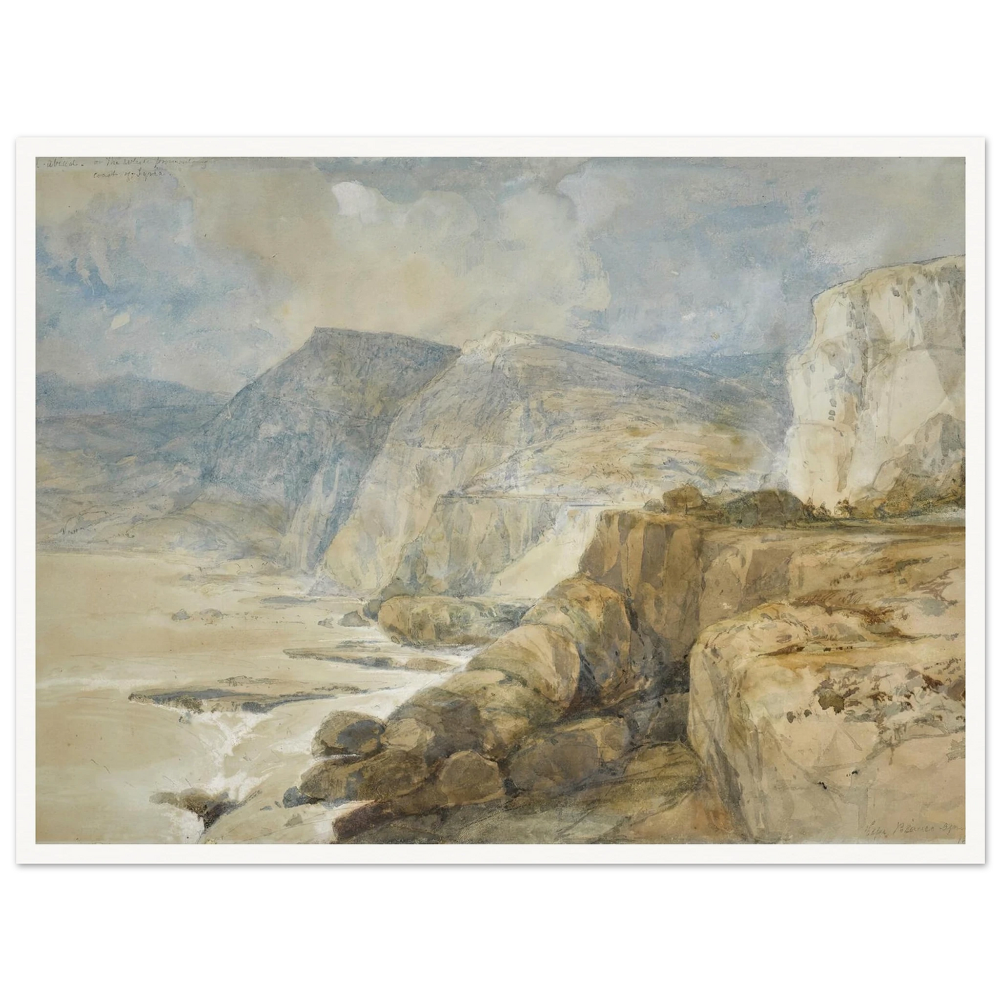 Cape Blanco, Lebanon (1839) Art Print | David Roberts-Quipham Collections