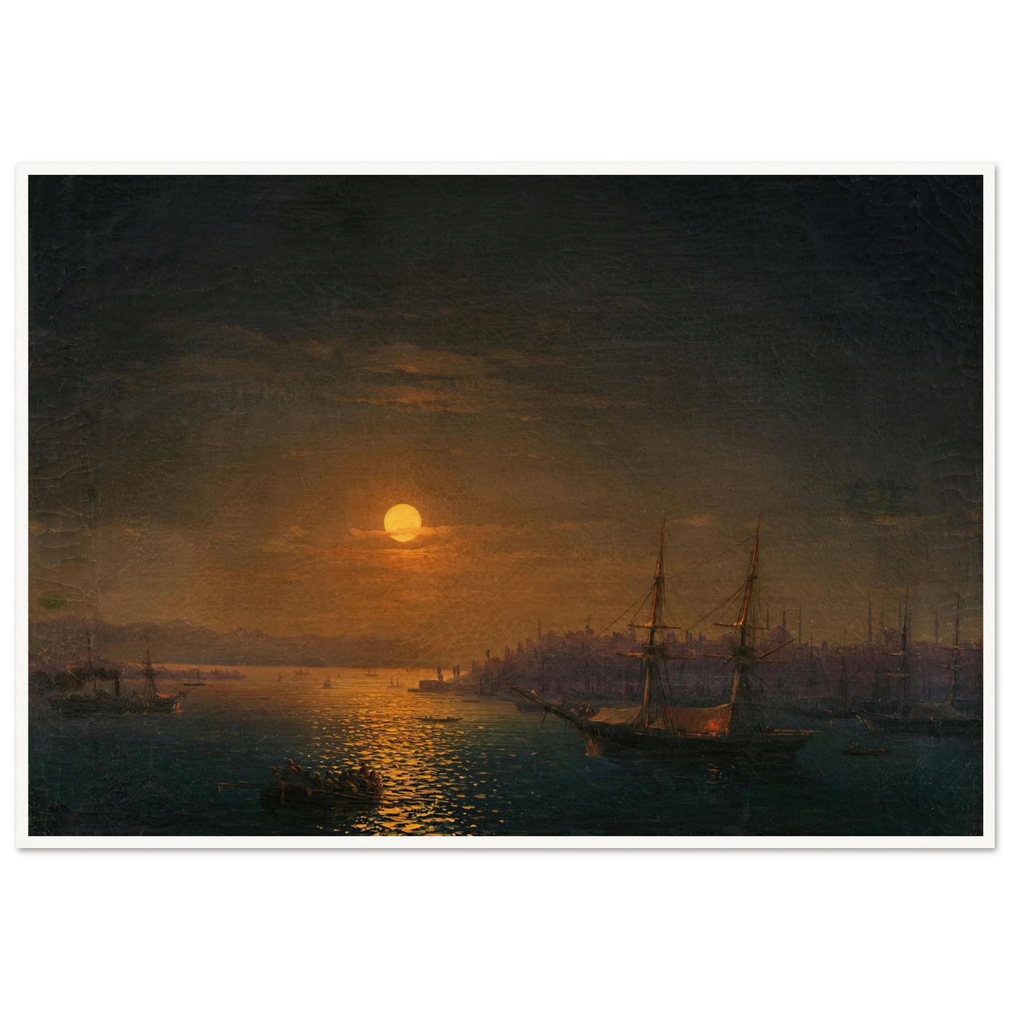 Istanbul; The Golden Horn in the moonlight (1868) Art Print | Ivan Konstantinovich Aivazovsky-Quipham Collections