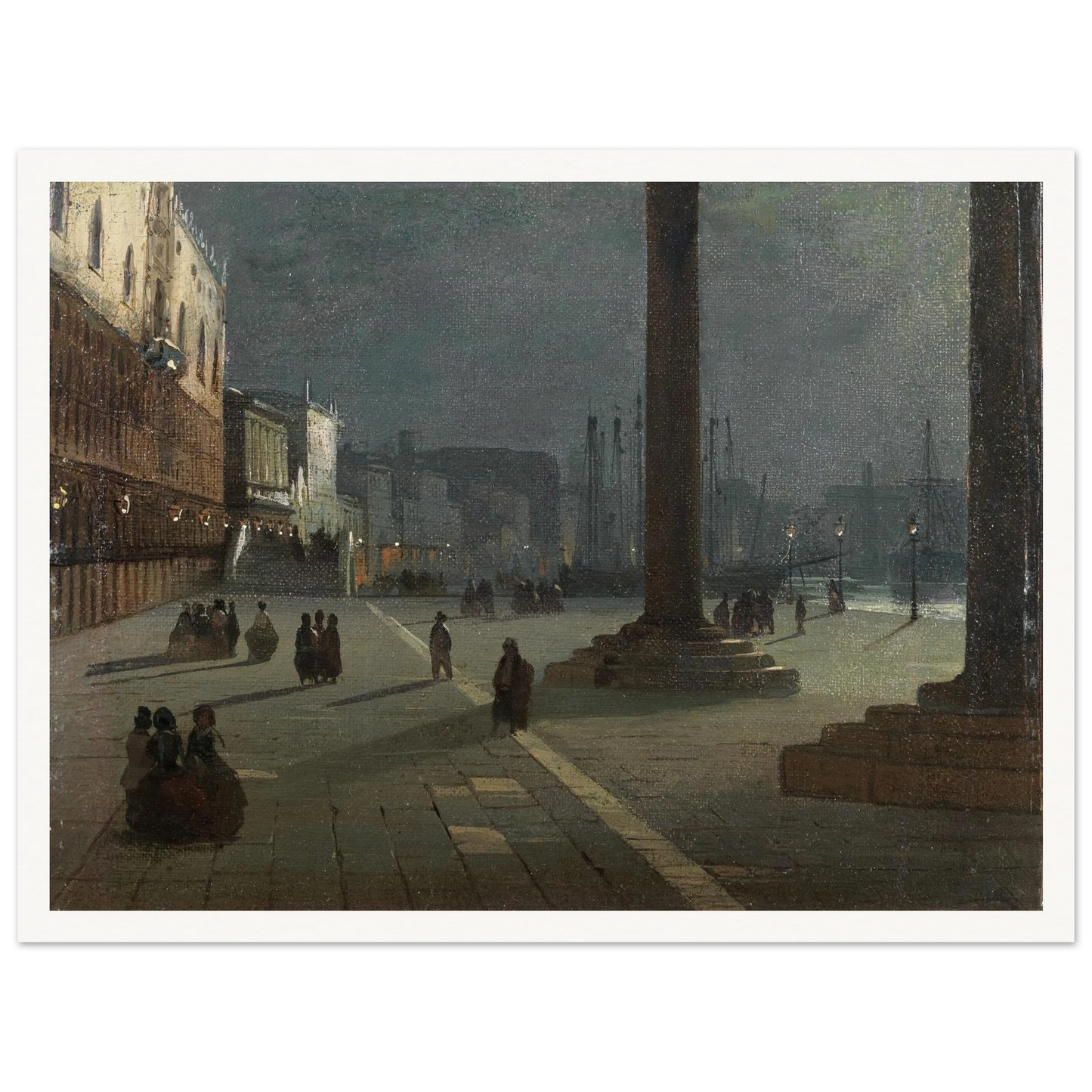 Venezia Molo di San Marco Art Print | Ippolito Caffi-Quipham Collections