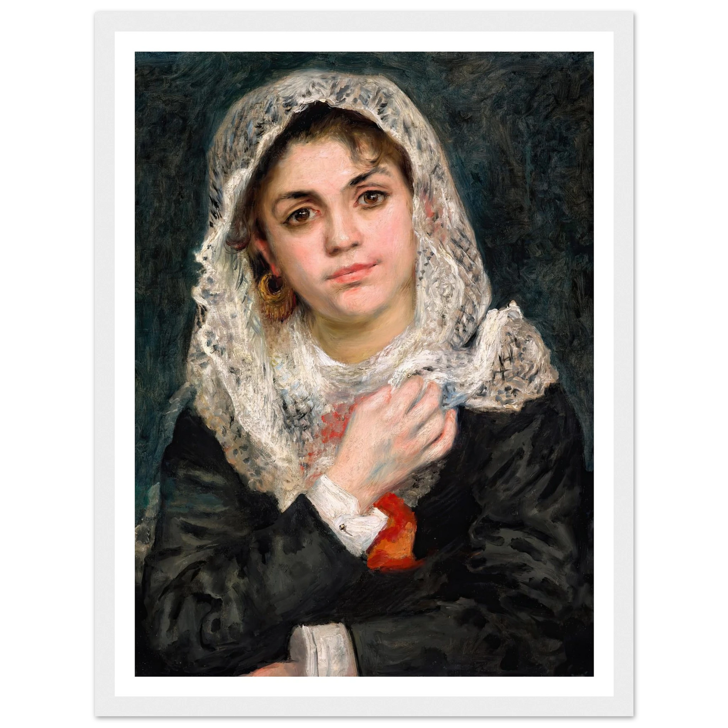 Lise in a White Shawl (c. 1872) Art Print | Pierre Auguste Renoir-Quipham Collections