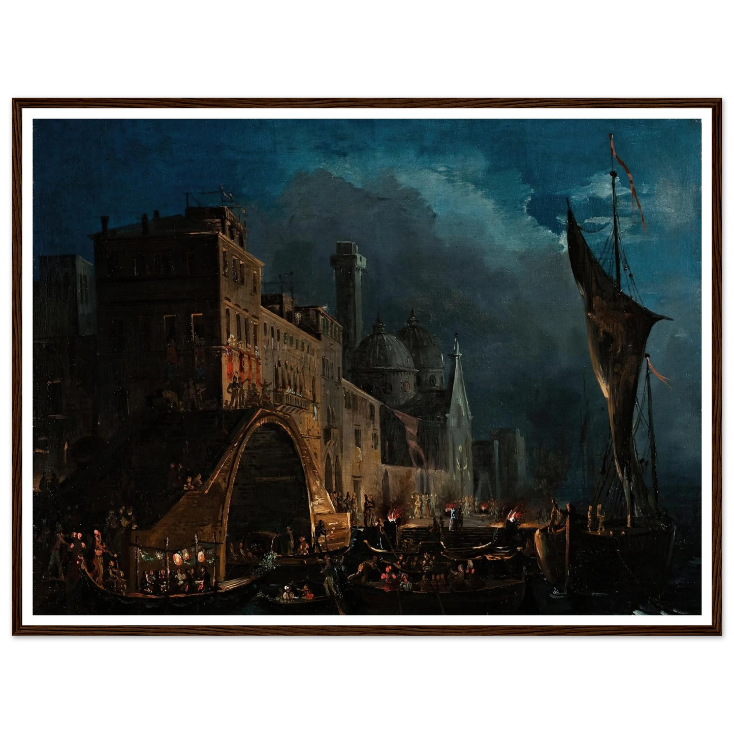 A Venetian Gala Night (1824-1838) Art Print | Ippolito Caffi-Quipham Collections