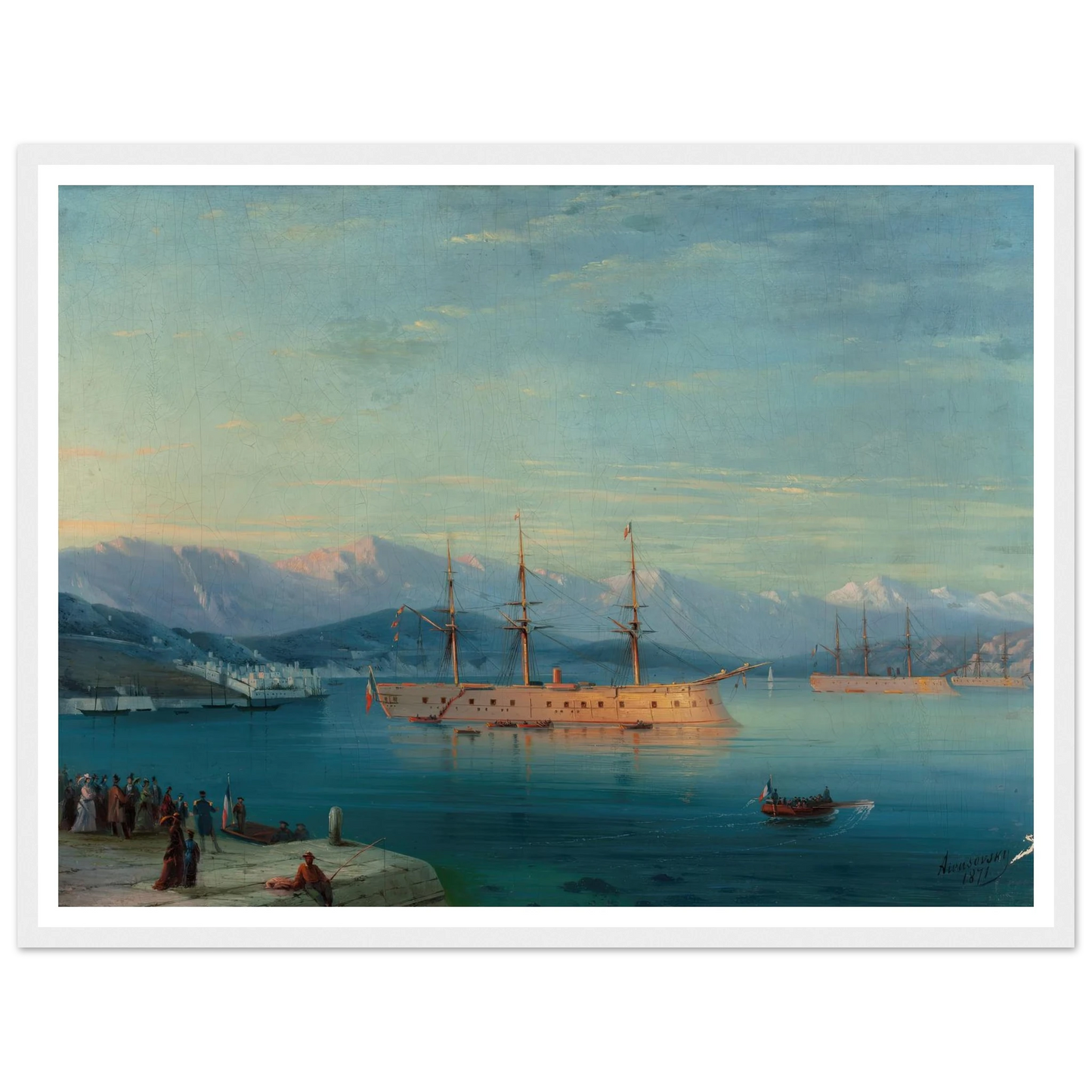 French Ships Departing the Black Sea (1871) Art Print | Ivan Konstantinovich Aivazovsky-Quipham Collections