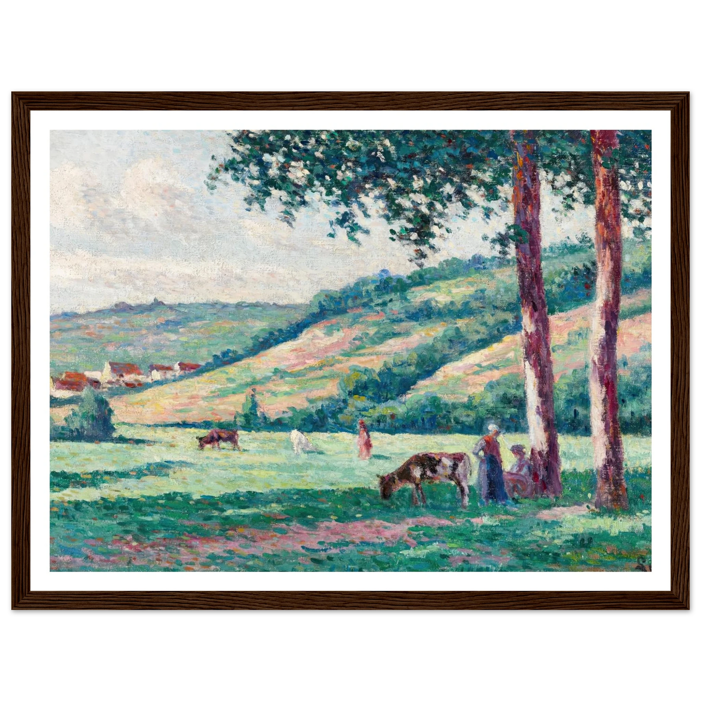 Paysage aux bergères et vachers (circa 1900) Art Print | Maximilien Luce-Quipham Collections