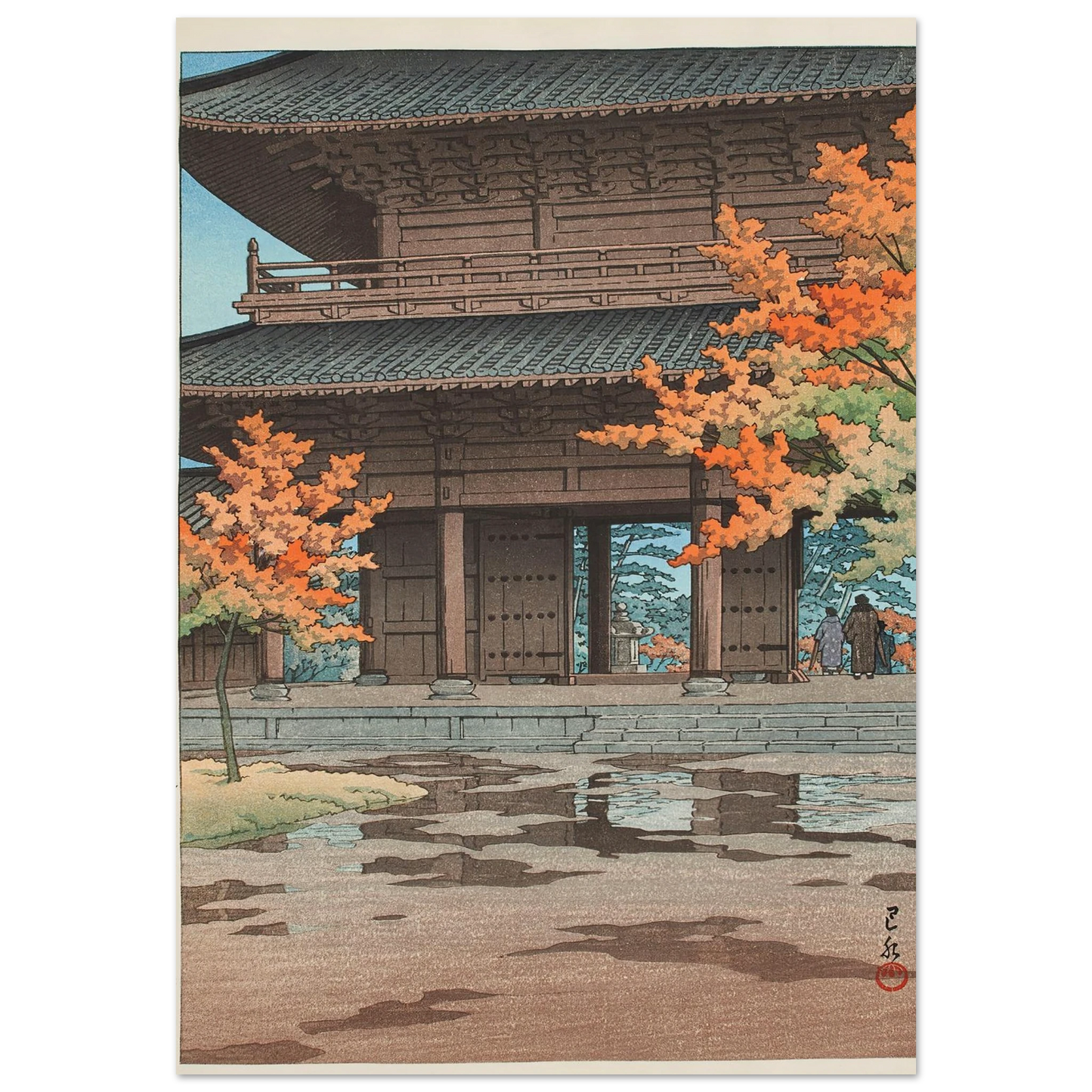 Jigure no ato (Kyoto Nanzen-ji) (After drizzling in autumn, Nanzen-ji Temple in Kyoto) (1952) Art Print | Kawase Hasui-Quipham Collections