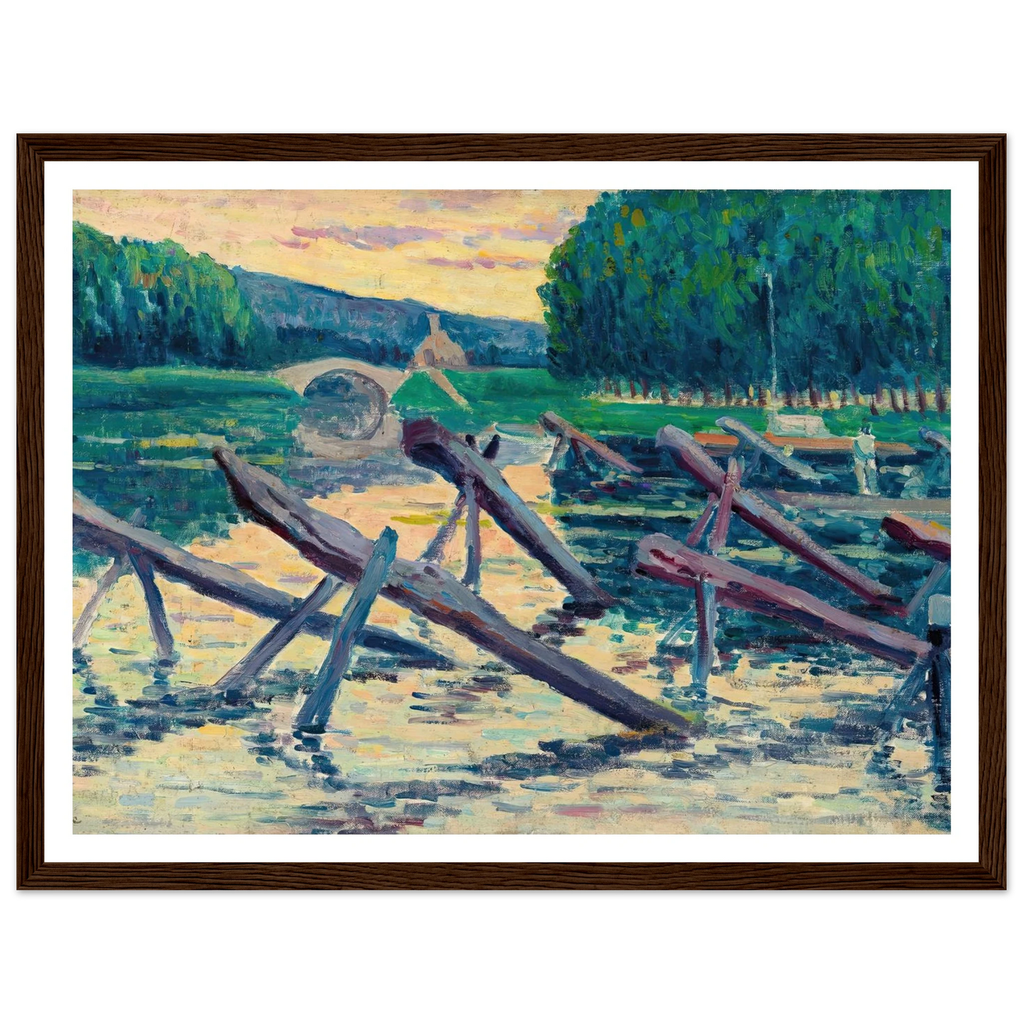 Les chevalets sur la Cure (circa 1908) Art Print | Maximilien Luce-Quipham Collections