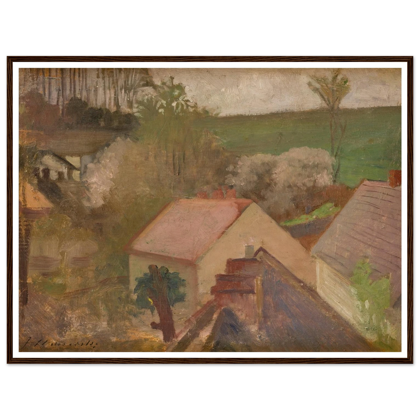 Countryside Landscape with Houses (1904-1908) Art Print | Jacek Malczewski-Quipham Collections