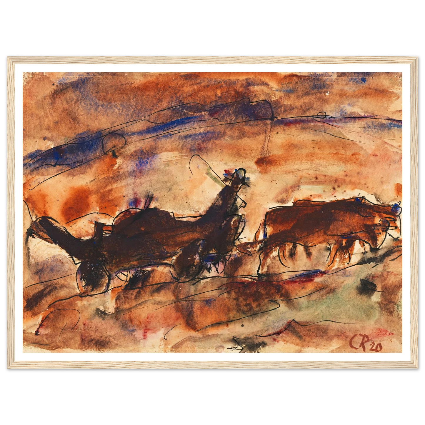 Ochsenfuhrwerk (1920) Art Print | Christian Rohlfs-Quipham Collections