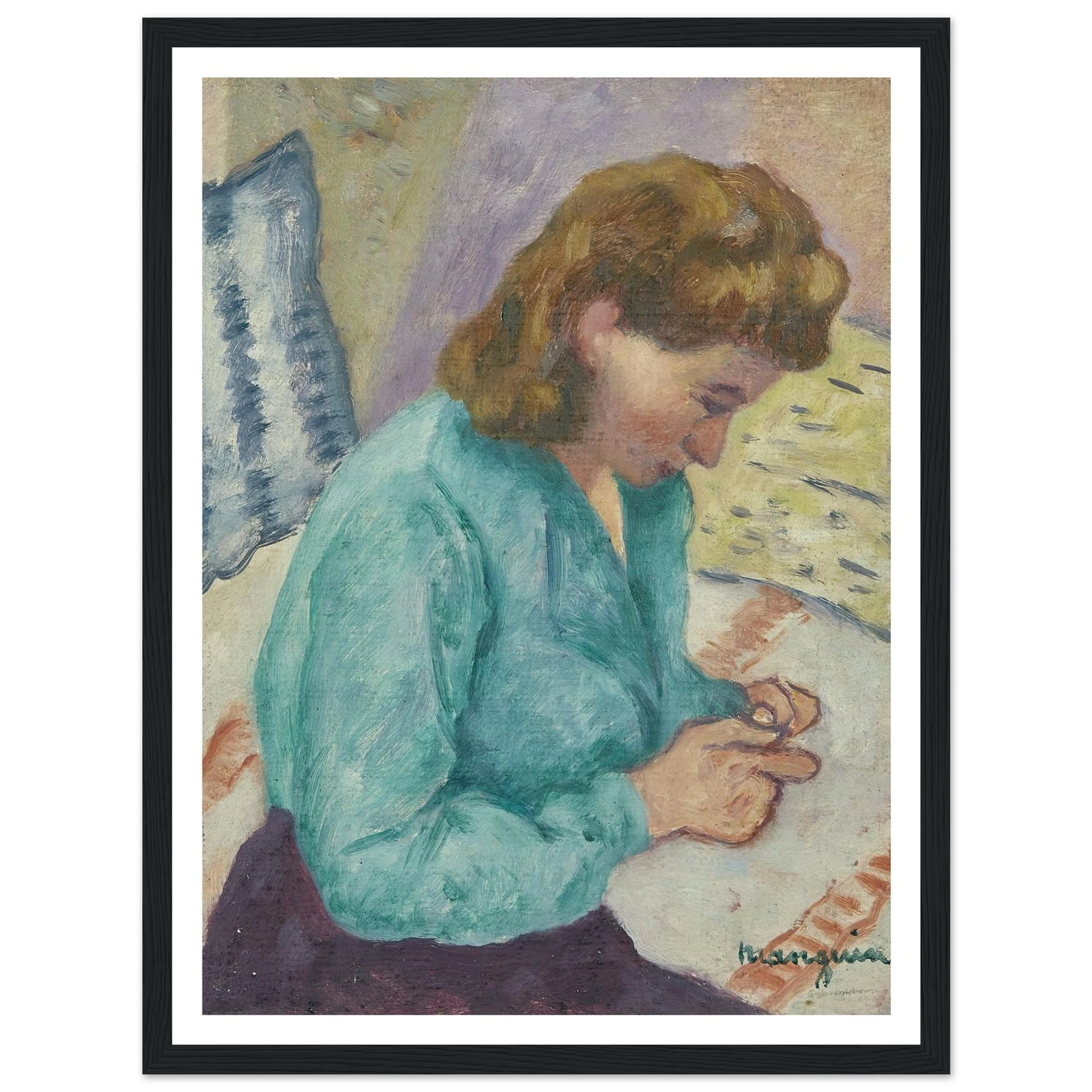 Geneviève Sauty de profil (1946) Art Print | Henri Manguin-Quipham Collections