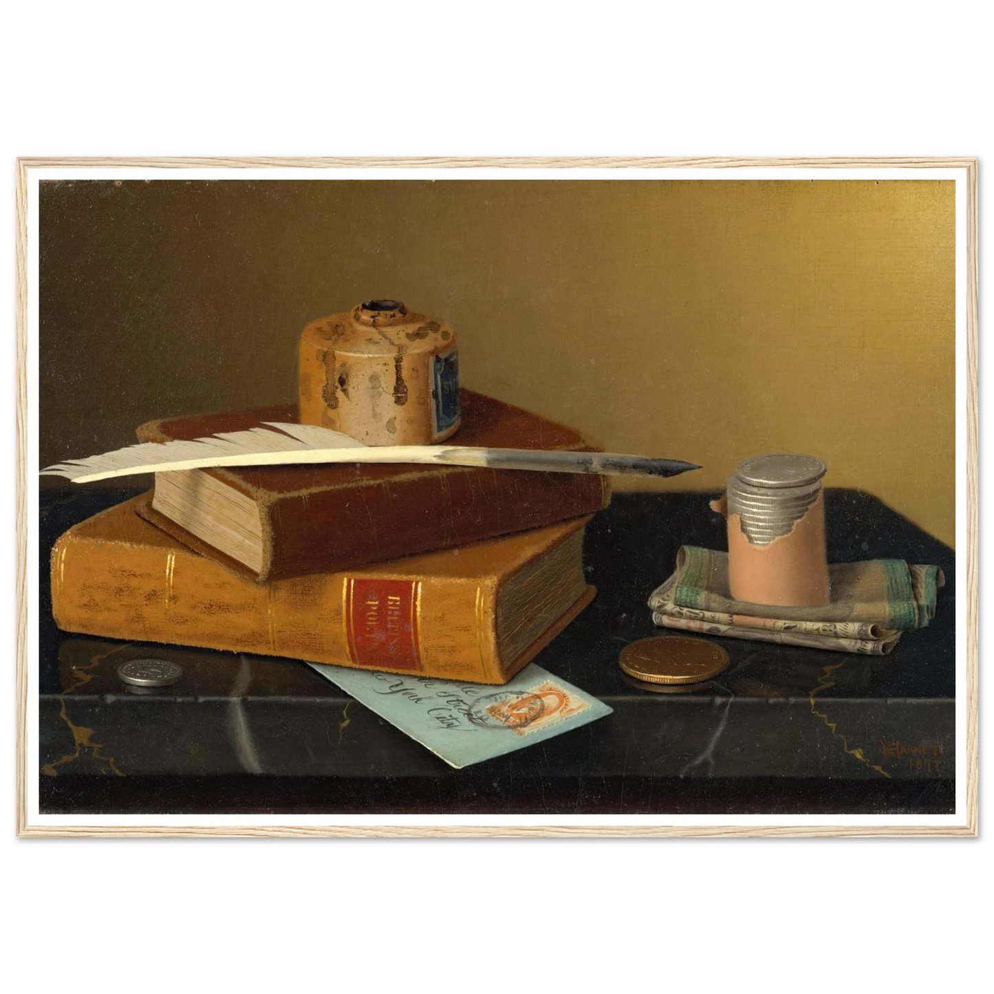 The Banker’s Table (1877) Art Print | William Michael Harnett-Quipham Collections