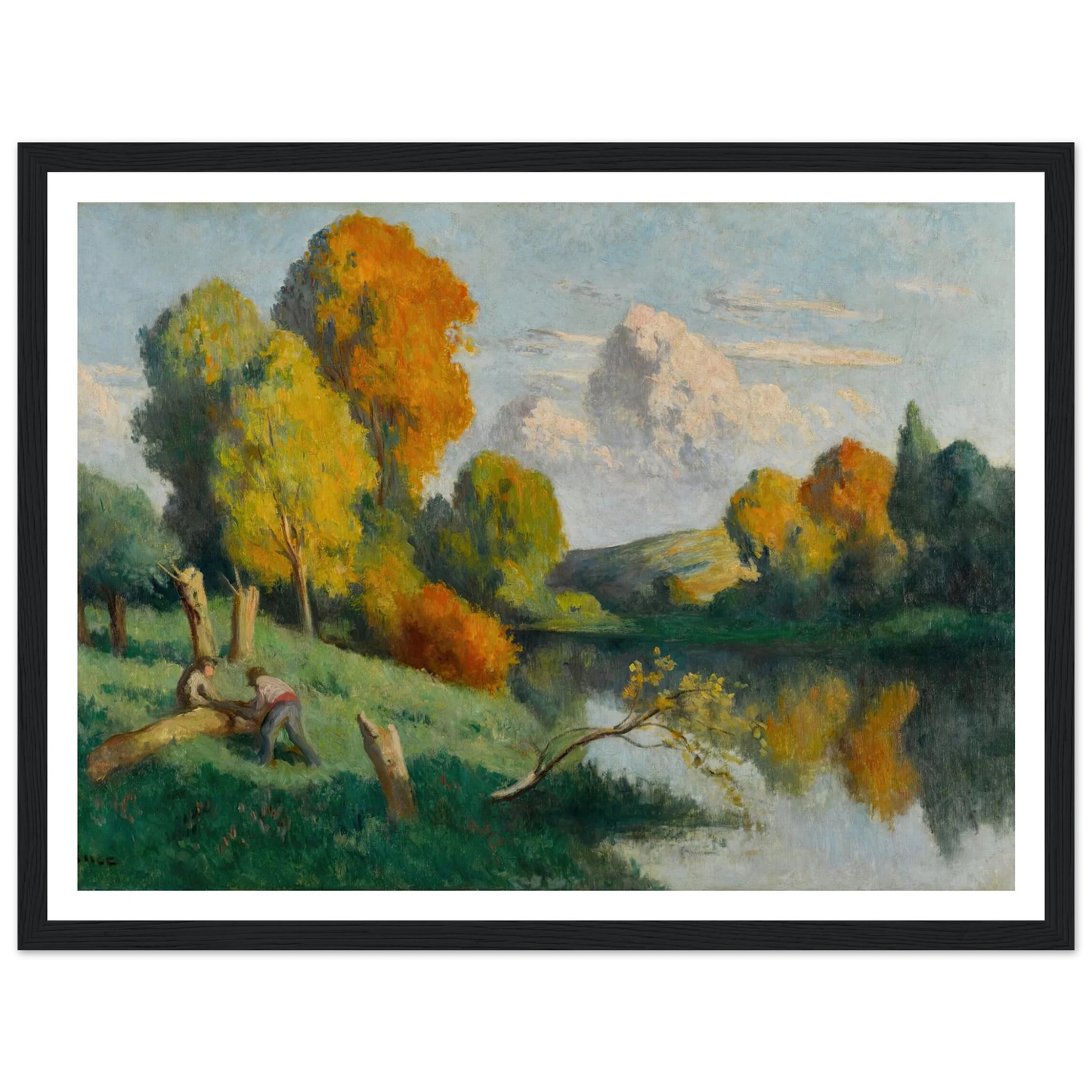 Les scieurs, paysage de La Cure Art Print | Maximilien Luce-Quipham Collections