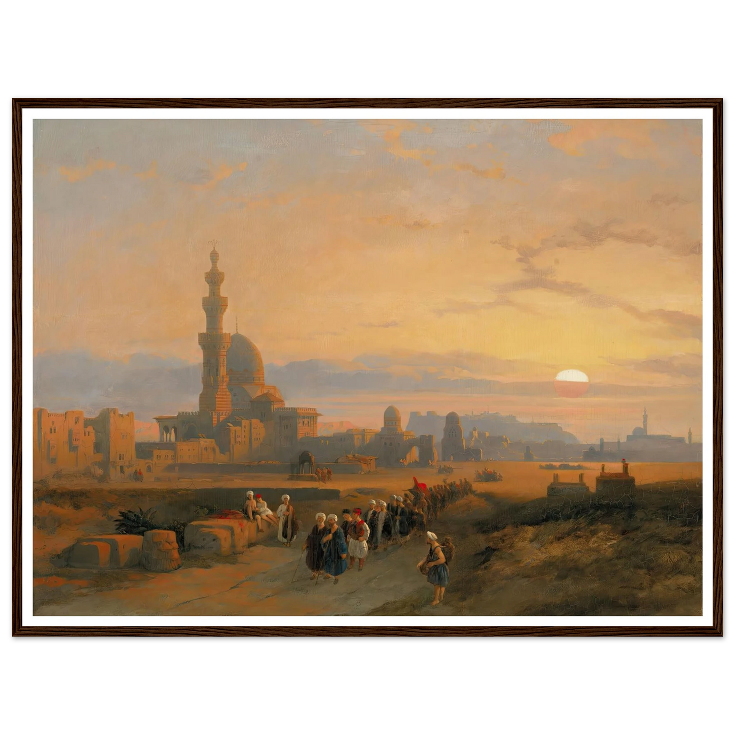Procession before the tombs of the Caliphs, Grand Cairo (1846) Art Print | David Roberts-Quipham Collections