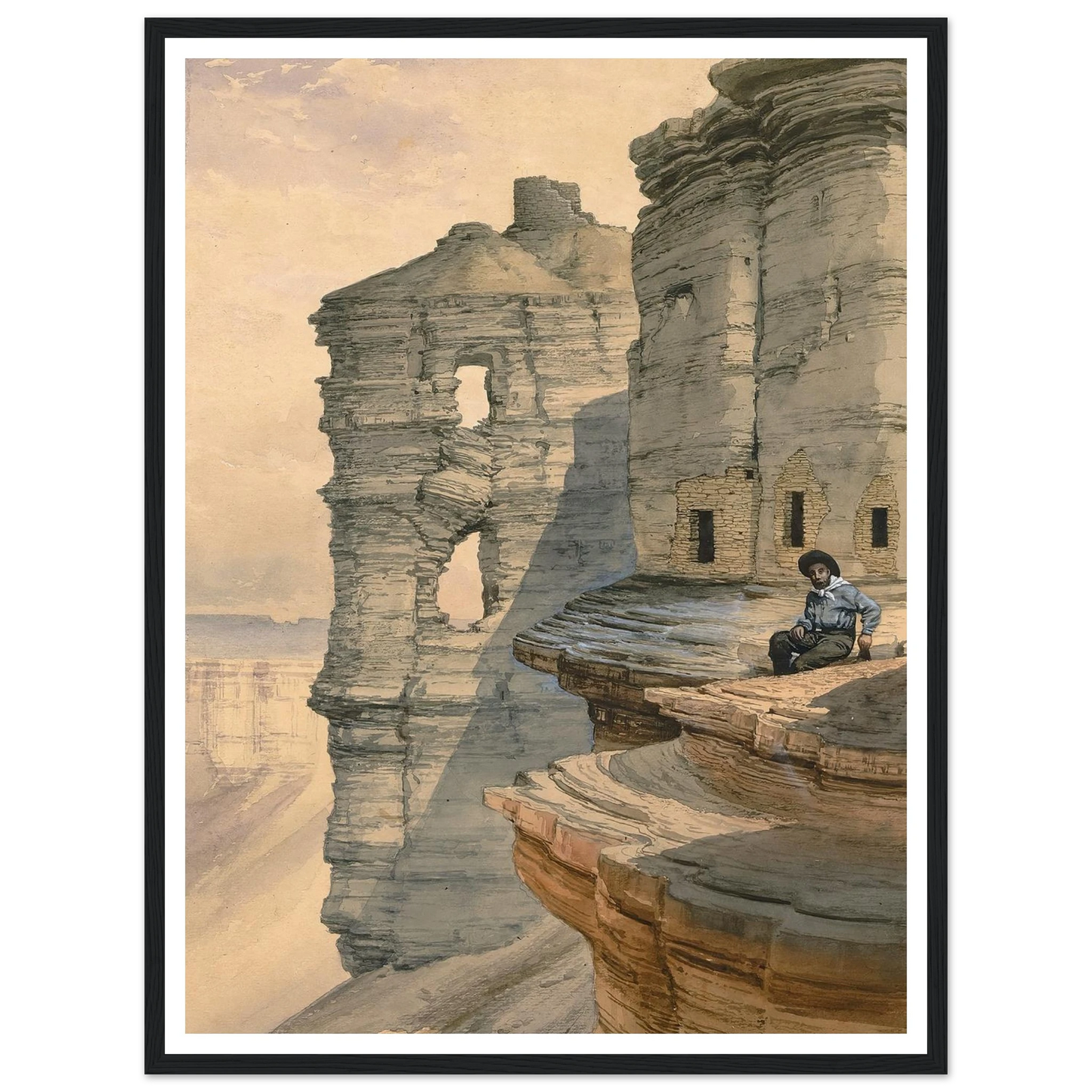 Cliff Houses On The Rio Mancos, Colorado (1878) Art Print | William Henry Holmes-Quipham Collections