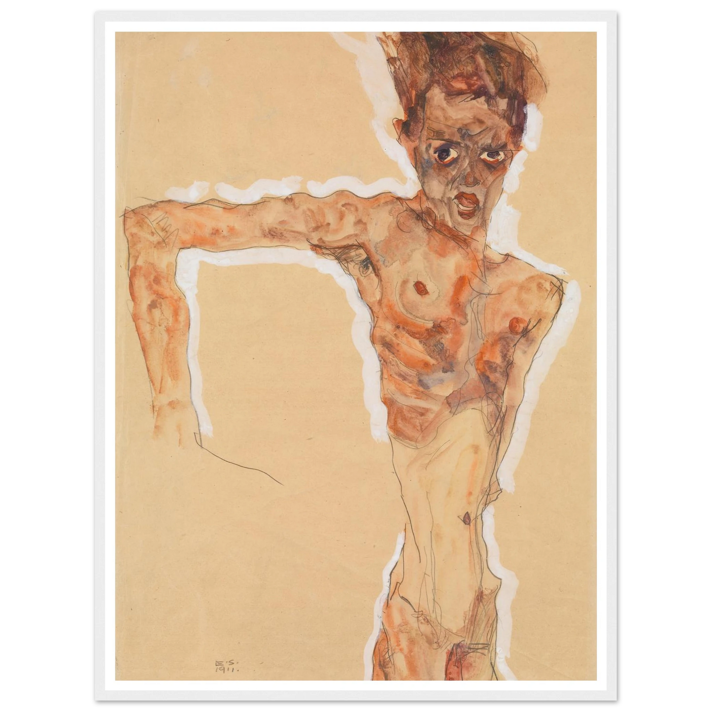 Self-Portrait (1911) Art Print | Egon Schiele-Quipham Collections