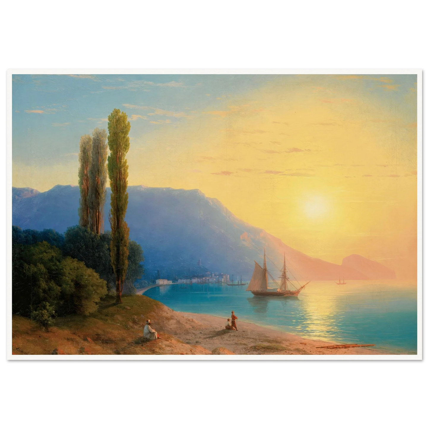 Sunset Over Yalta (1861) Art Print | Ivan Konstantinovich Aivazovsky-Quipham Collections