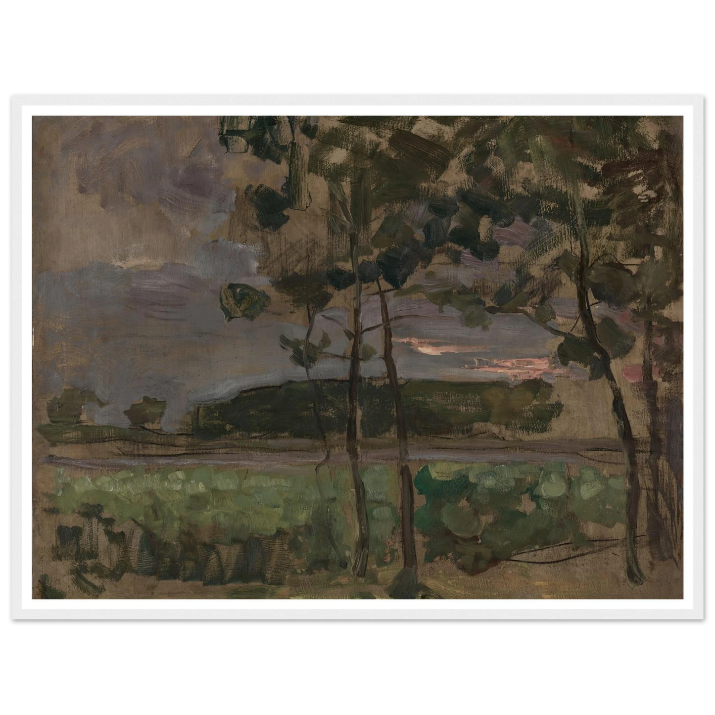 Field with Young Trees in the Foreground (c. 1907) Art Print | Piet Mondrian-Quipham Collections