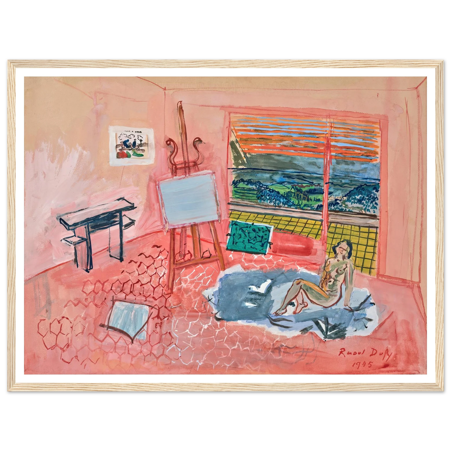 Nu dans l’atelier rouge de Vence (1945) Art Print | Raoul Dufy-Quipham Collections