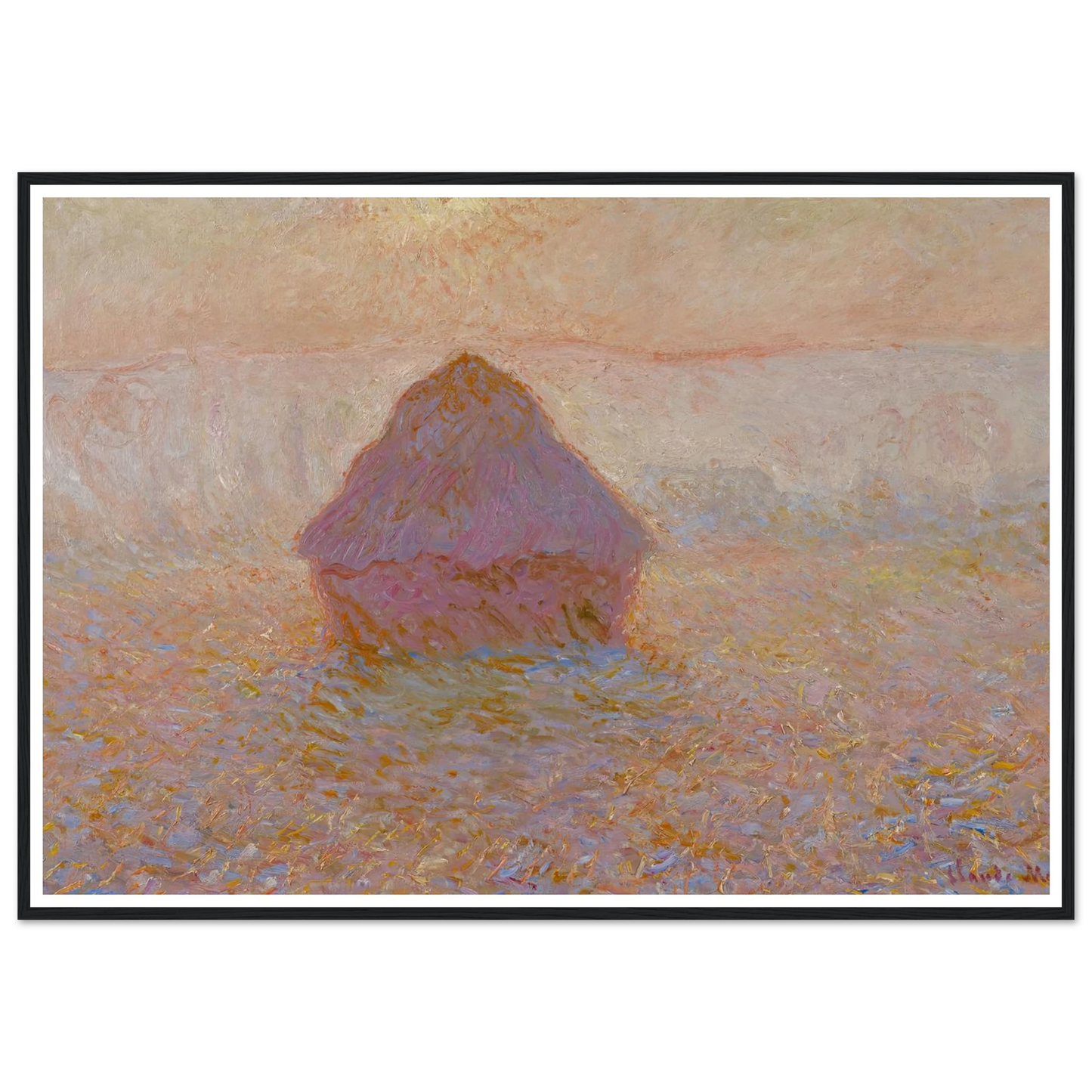 Grainstack-Sun in the Mist (1891) Art Print | Claude Monet-Quipham Collections