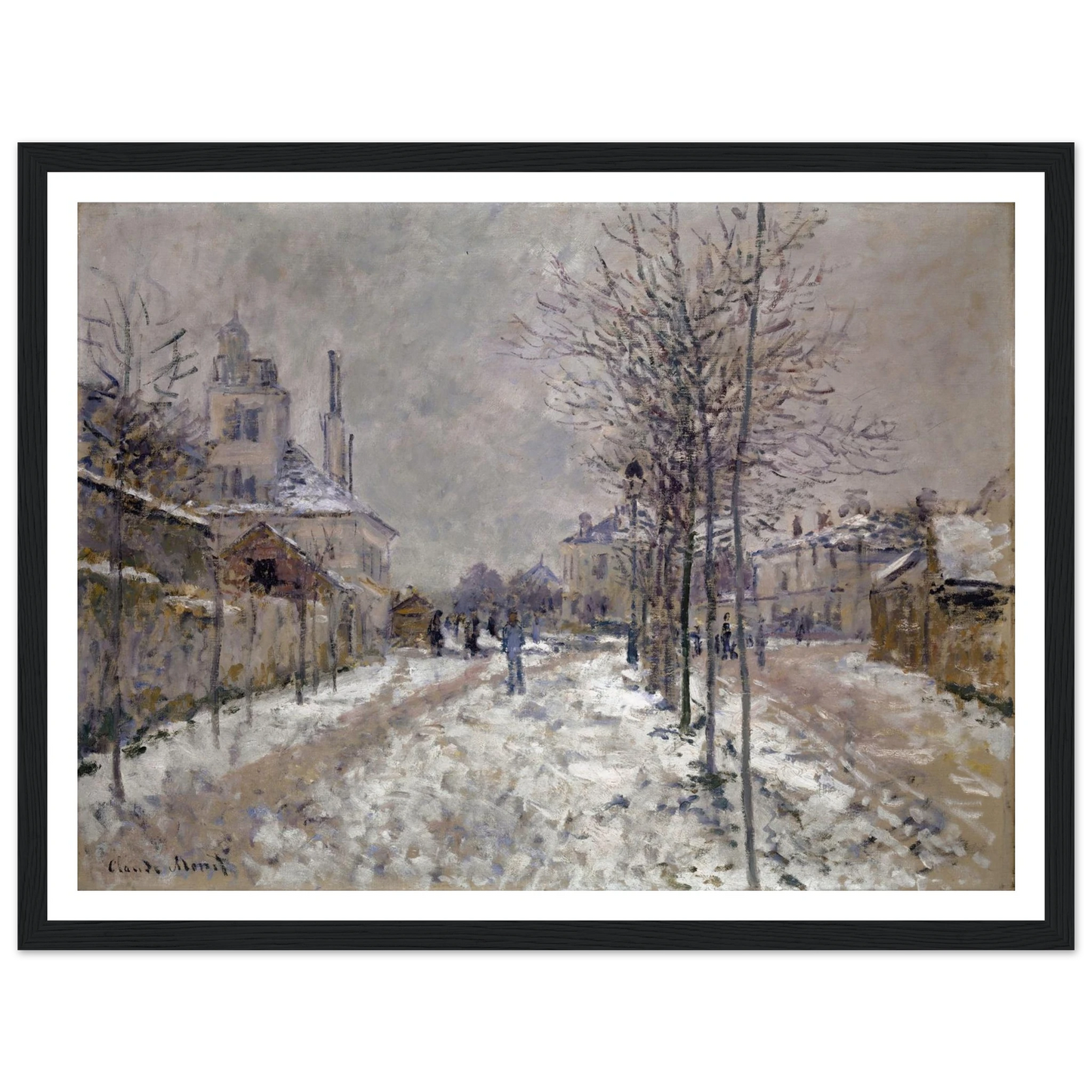 The Snow-Covered Boulevard De Pontoise In Argenteuil (1875) Art Print | Claude Monet-Quipham Collections