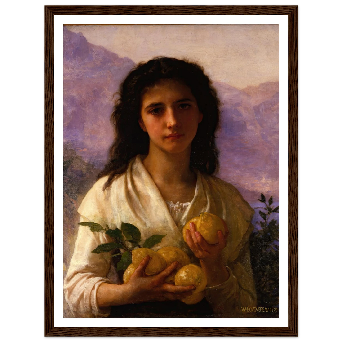 Girl Holding Lemons (1899) Art Print | William Bouguereau-Quipham Collections