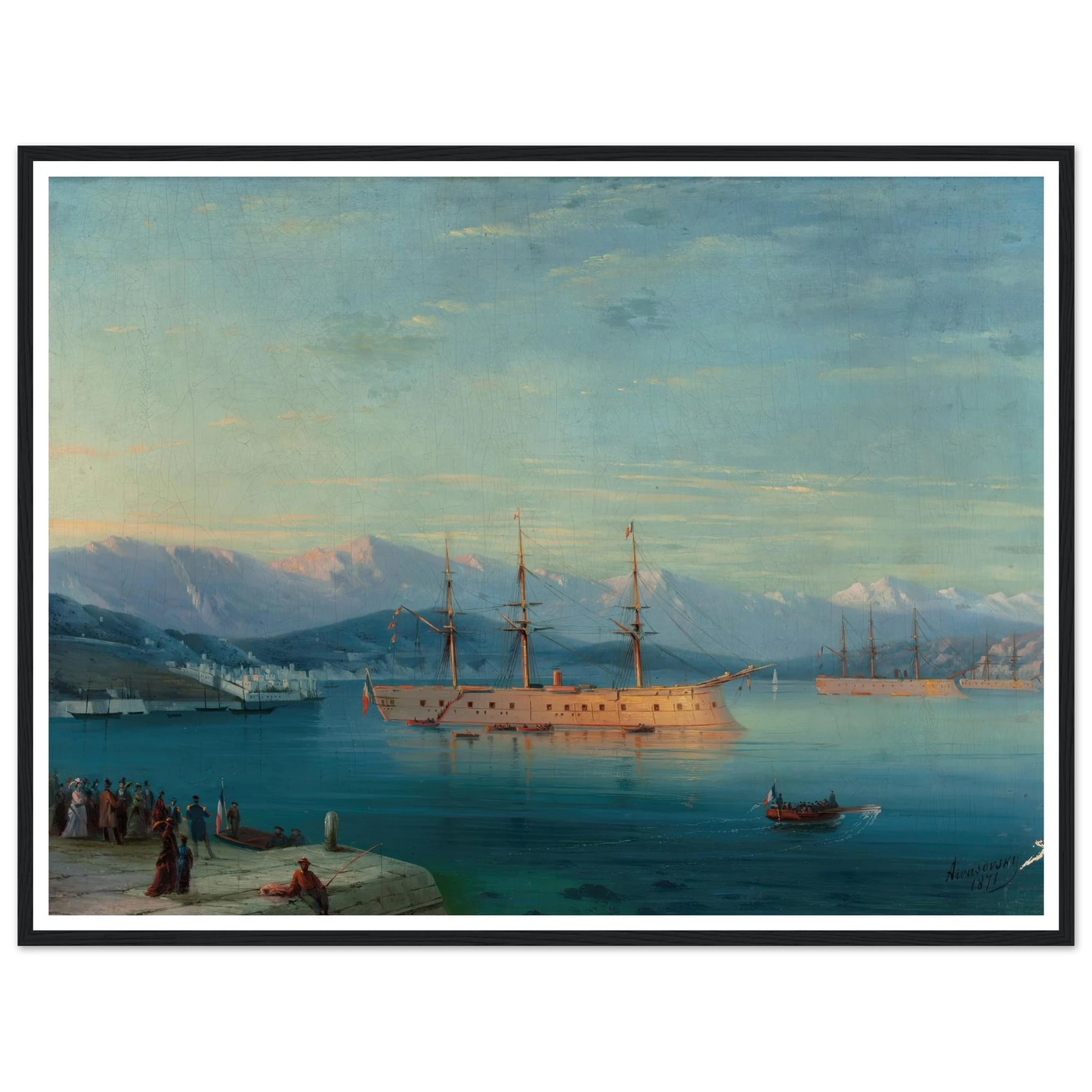 French Ships Departing the Black Sea (1871) Art Print | Ivan Konstantinovich Aivazovsky-Quipham Collections