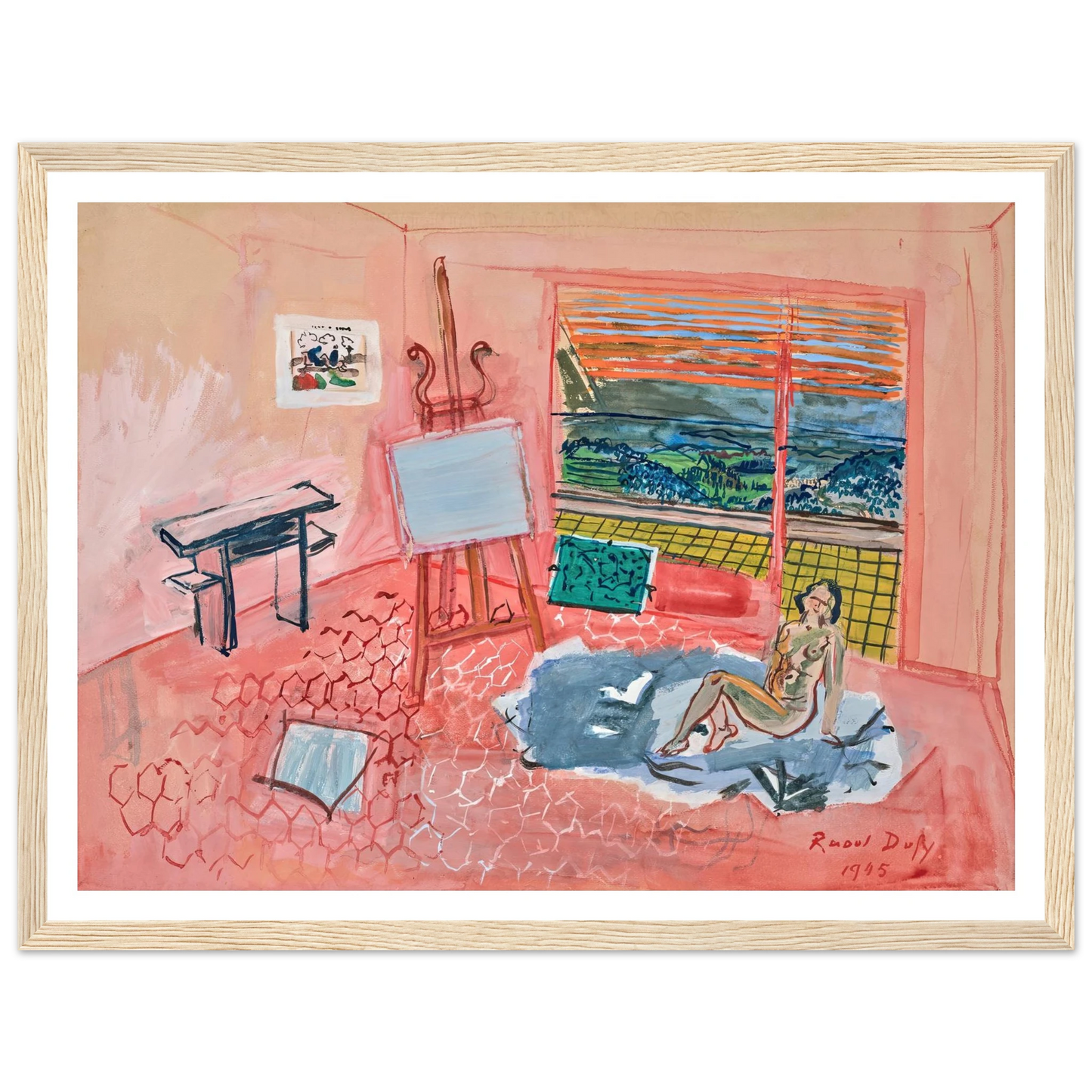 Nu dans l’atelier rouge de Vence (1945) Art Print | Raoul Dufy-Quipham Collections
