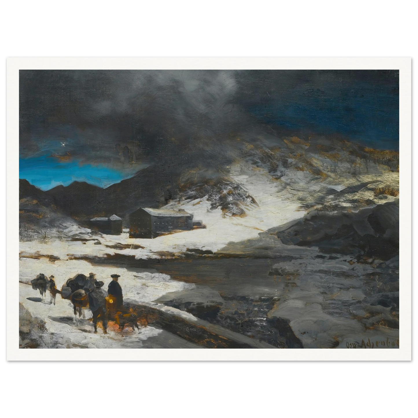 The Great St Bernard Inn, In The Alps Art Print | Oswald Achenbach-Quipham Collections