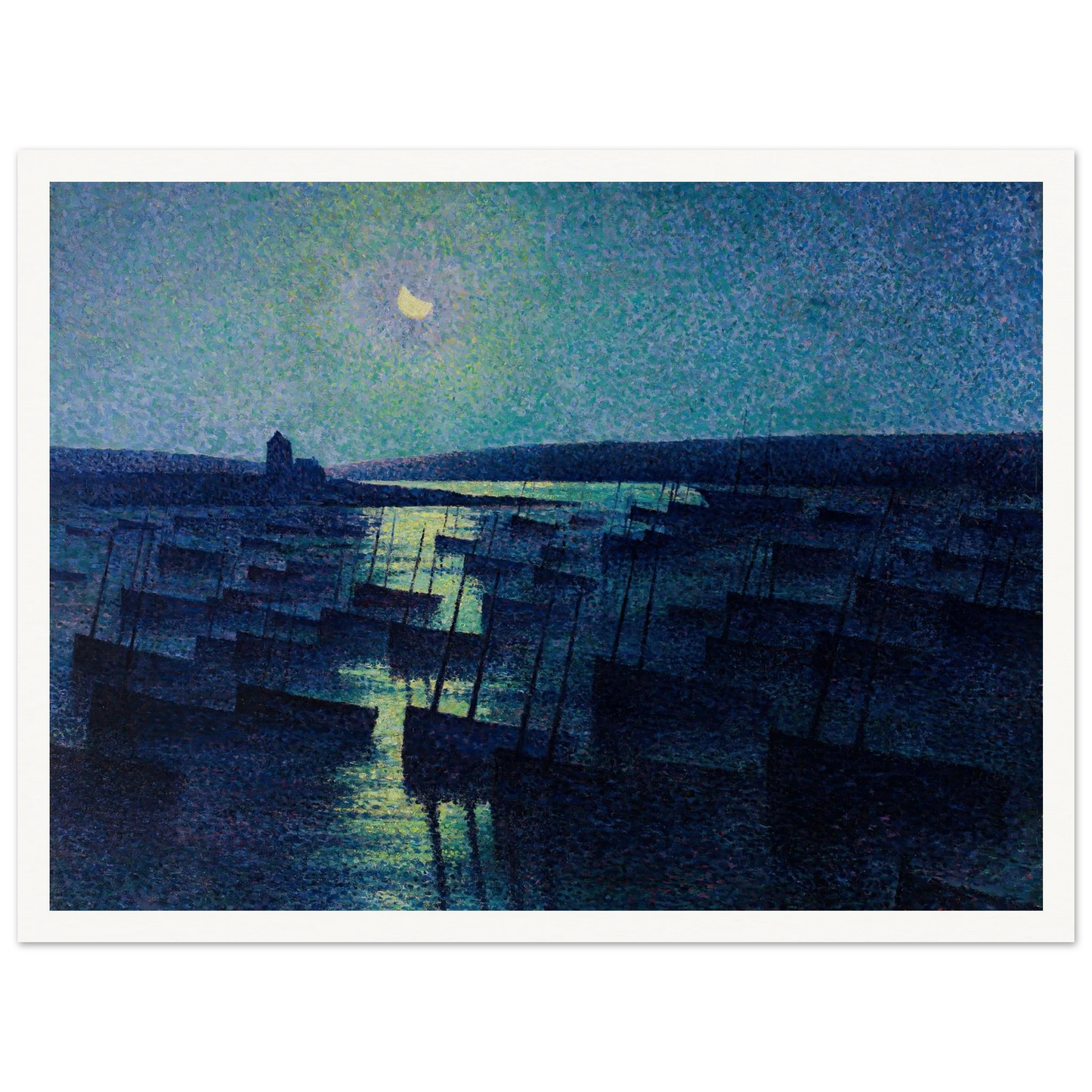 Camaret, Moonlight and Fishing Boats (1894) Art Print | Maximilien Luce-Quipham Collections