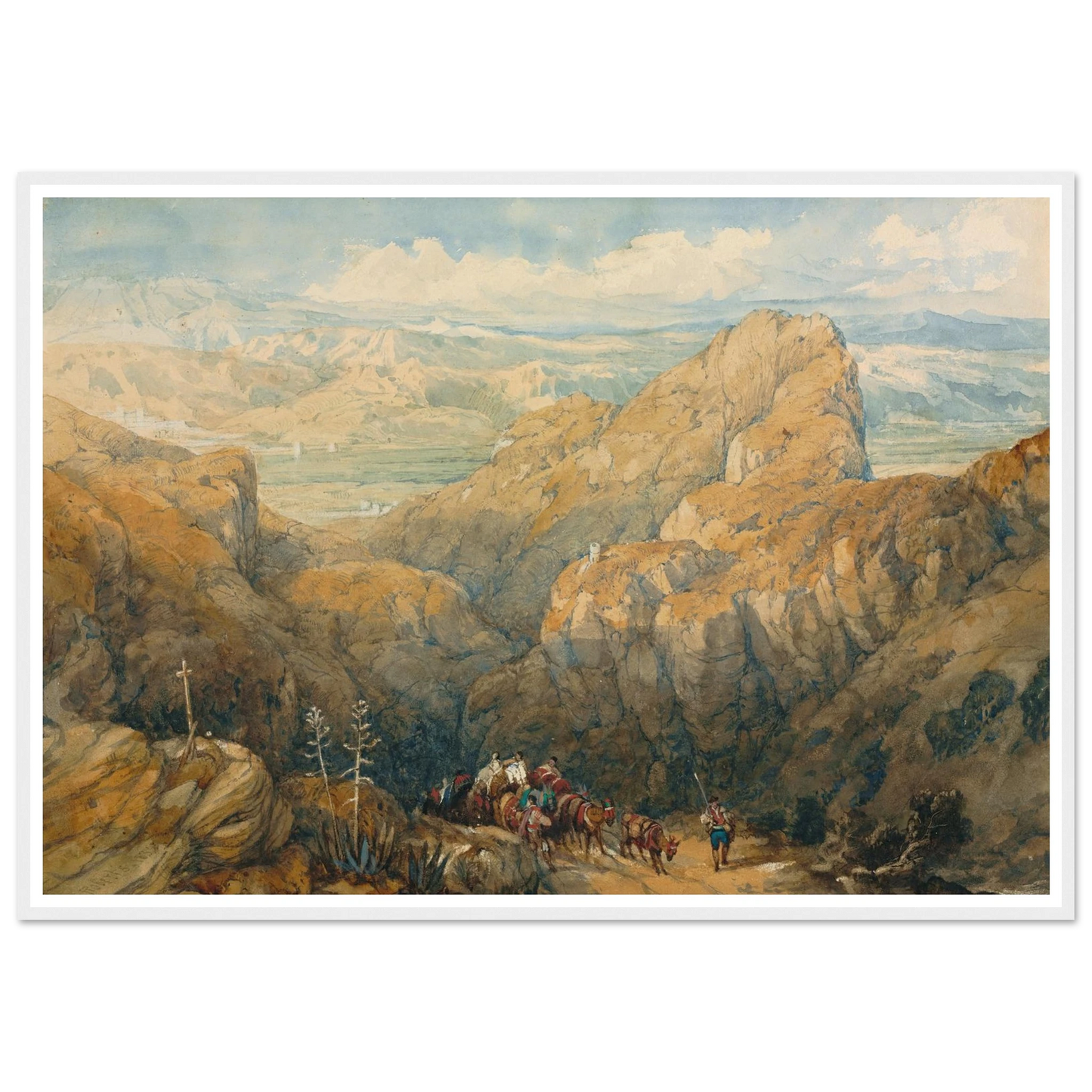 Descent into the Plain of Granada (1834) Art Print | David Roberts-Quipham Collections