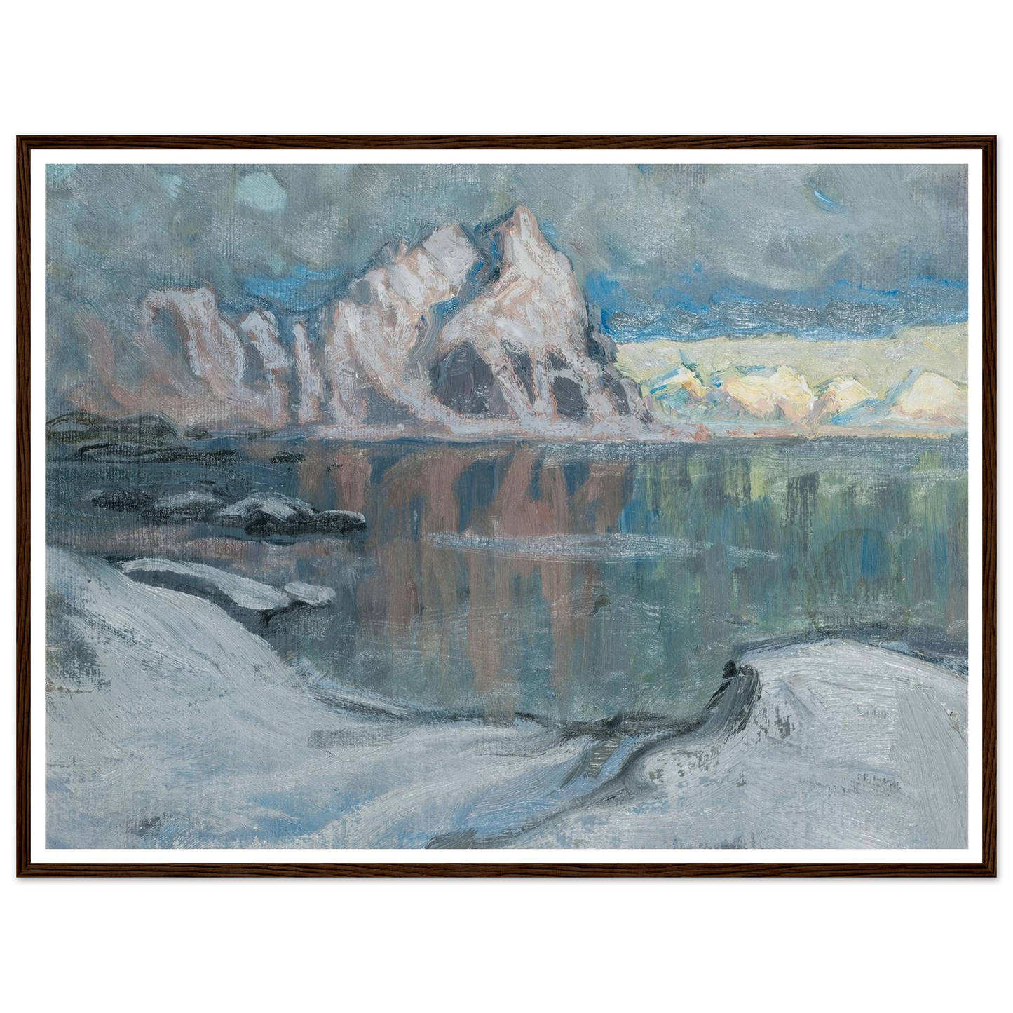 Boats between the Mountains. Study from Lofoten (1910) Art Print | Anna Boberg-Quipham Collections