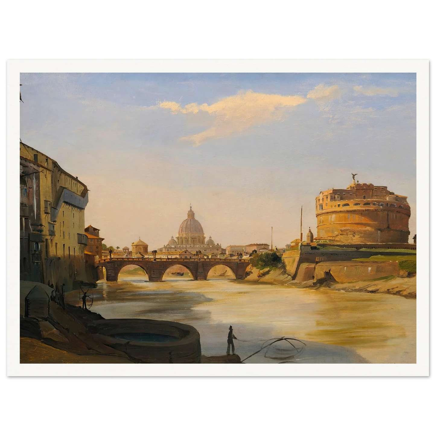 View Of The Castel Sant’angelo, Rome Art Print | Ippolito Caffi-Quipham Collections