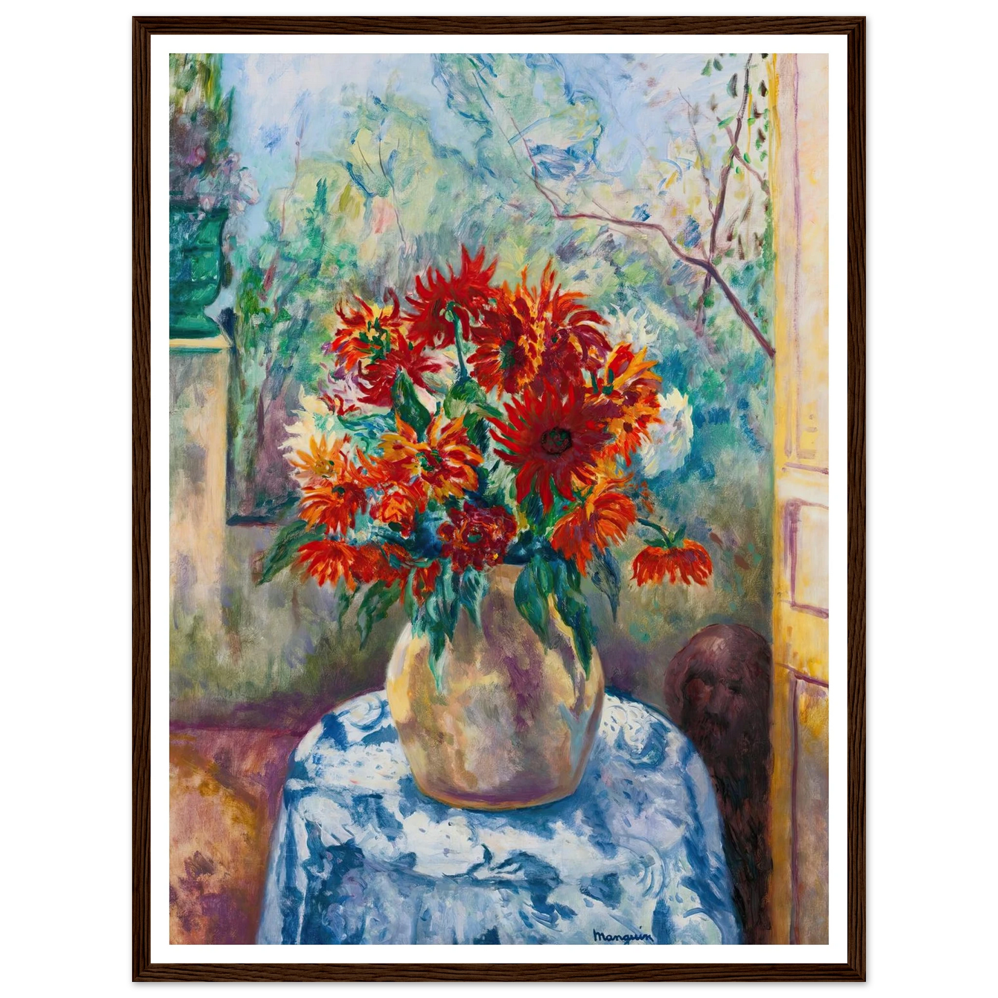 Dahlias Sur La Terrasse De L’oustalet, Saint-Tropez (1923) Art Print | Henri Manguin-Quipham Collections