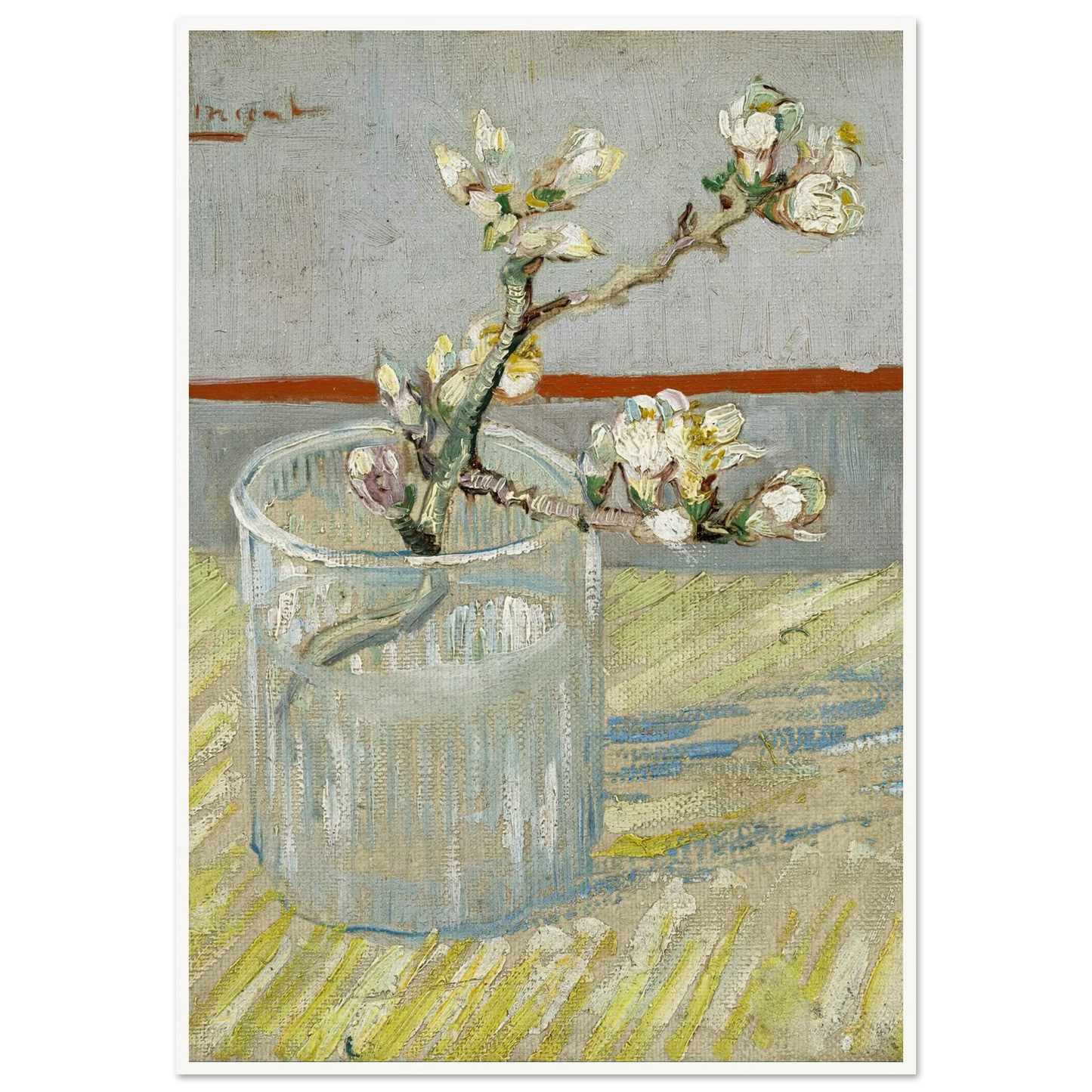 Sprig of flowering almond in a glass (1888) Art Print | Vincent van Gogh-Quipham Collections
