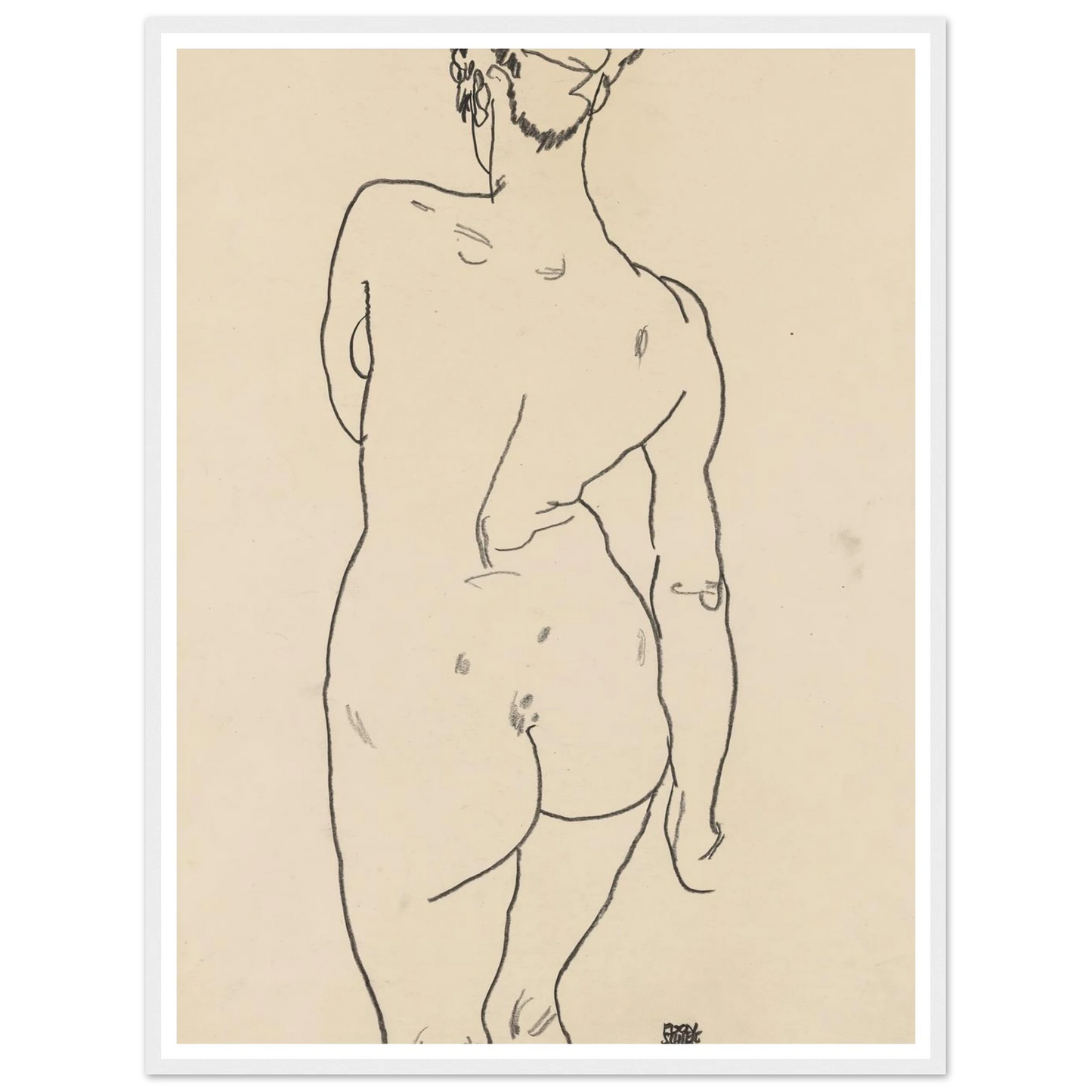 Weiblicher Rückenakt (1998) Art Print | Egon Schiele-Quipham Collections
