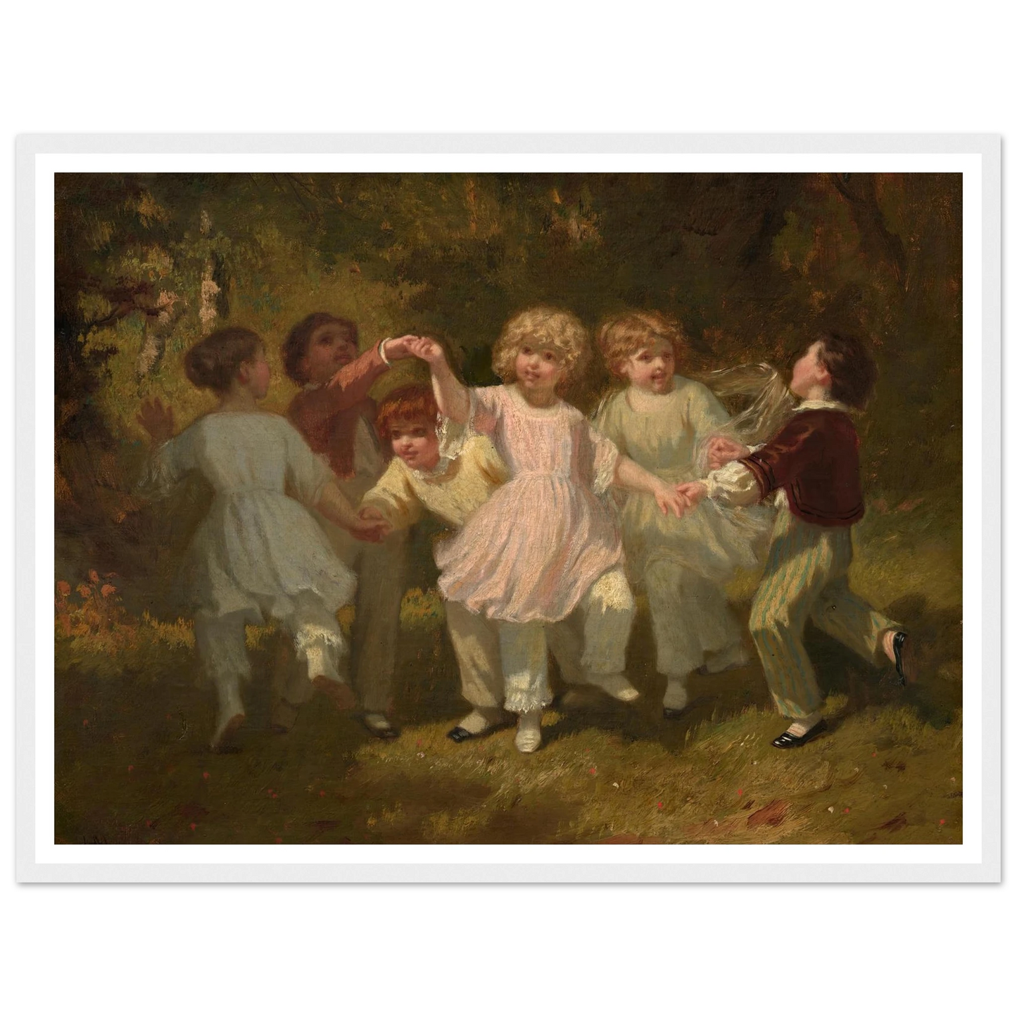 Children Playing in a Park (c. 1860) Art Print | Hugues Merle-Quipham Collections