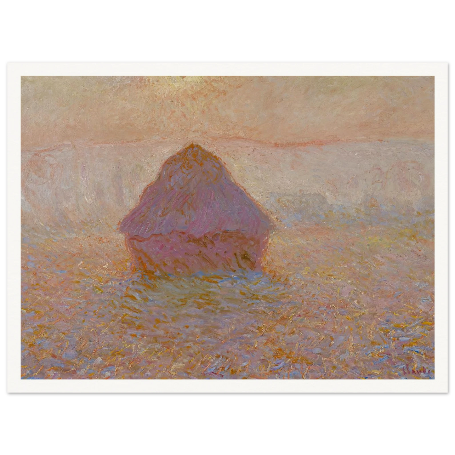 Grainstack-Sun in the Mist (1891) Art Print | Claude Monet-Quipham Collections