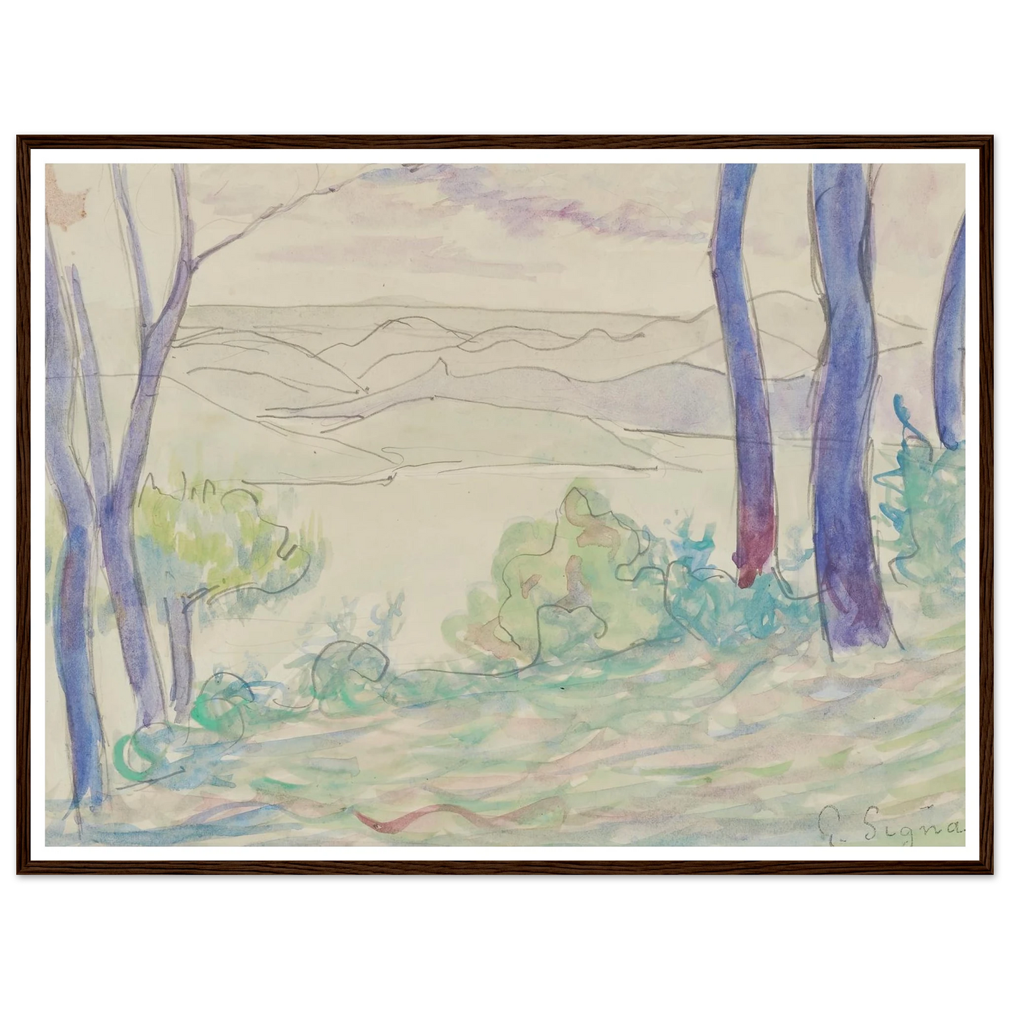 Paysage méditerranéen (1895) Art Print | Paul Signac-Quipham Collections