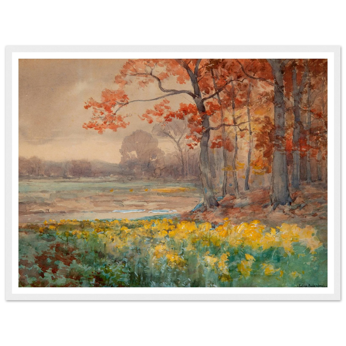 Yellow Flowers on a Grey Day (1911) Art Print | Julian Onderdonk-Quipham Collections