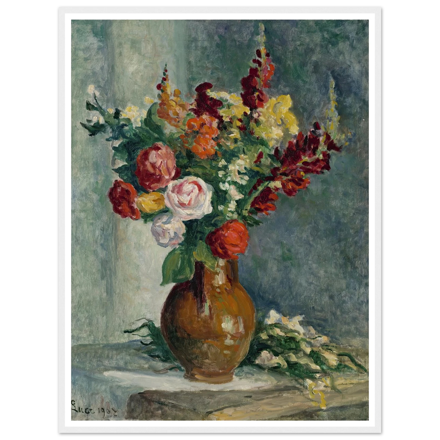Vase de fleurs (1907) Art Print | Maximilien Luce-Quipham Collections