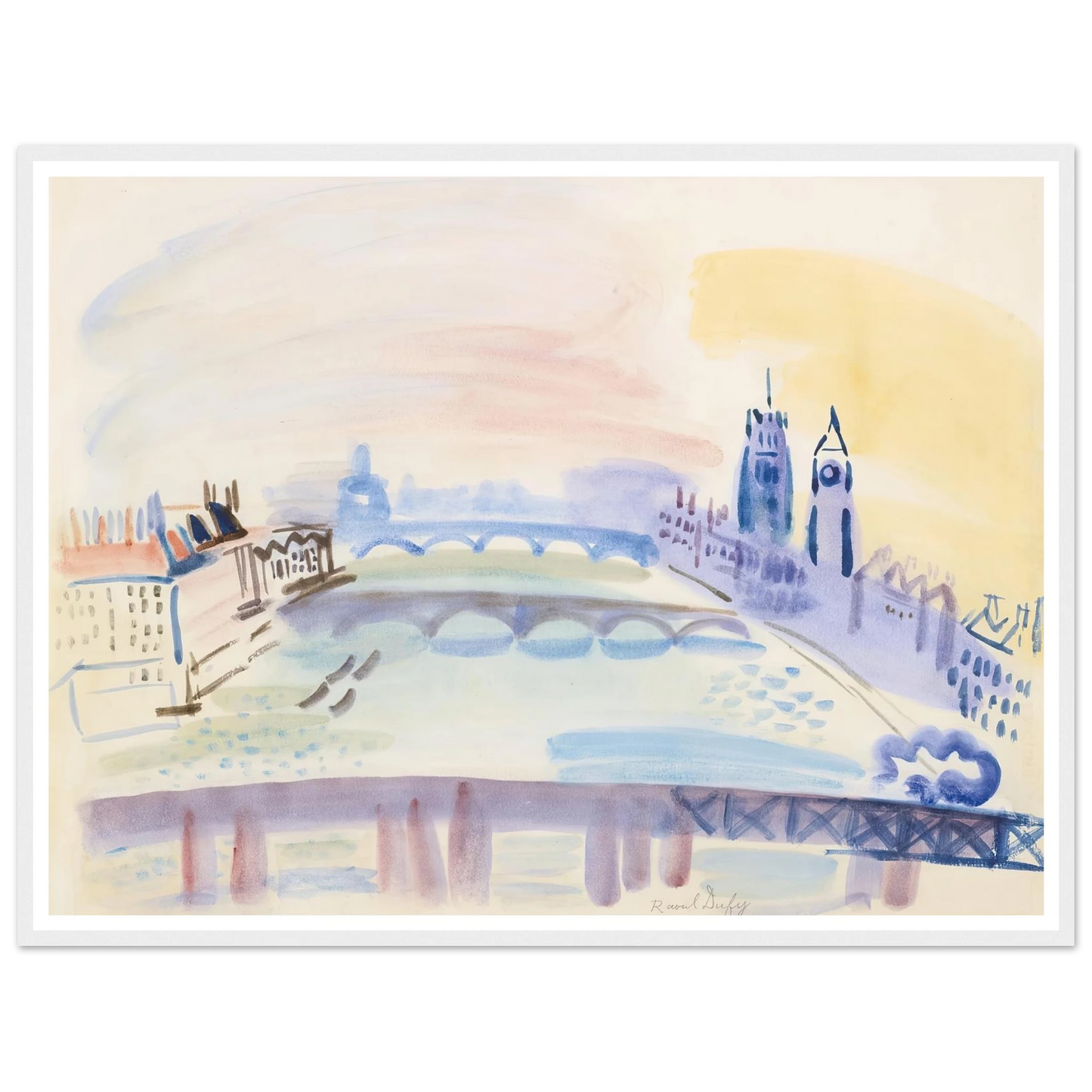 La Tamise, Londres (ca 1932) Art Print | Raoul Dufy-Quipham Collections