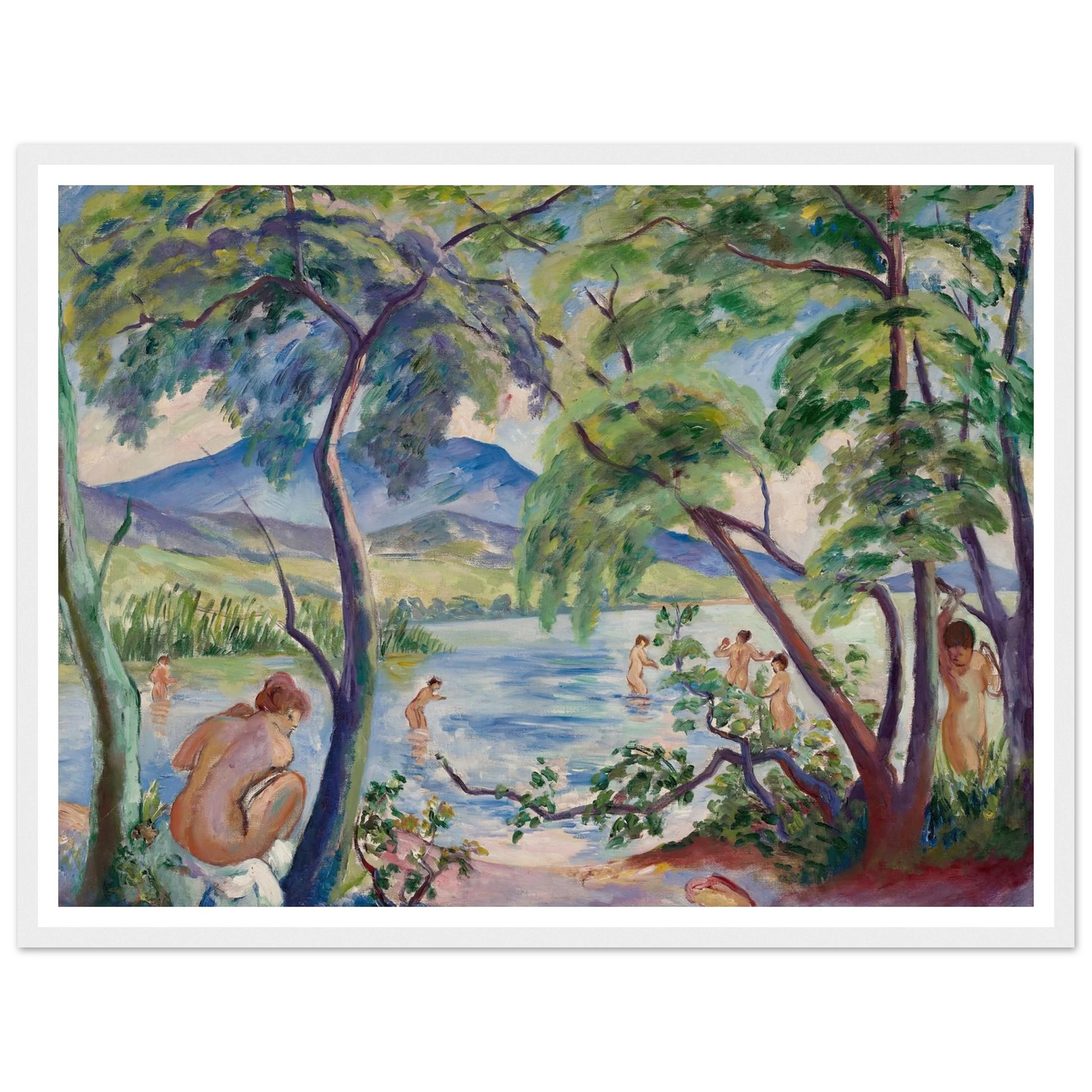 Paysage aux baigneuses, Colombier (1917) Art Print | Henri Manguin-Quipham Collections