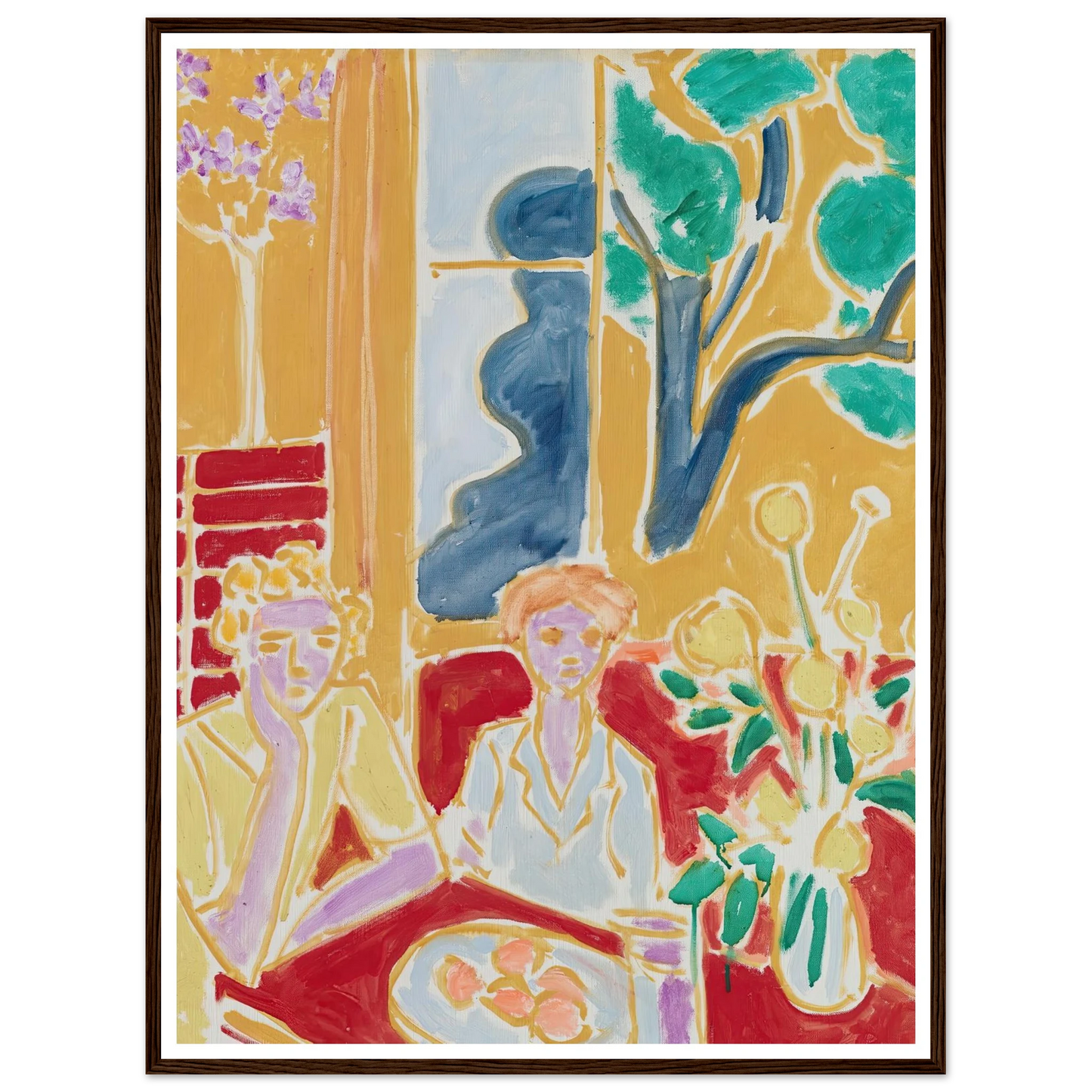 Deux Fillettes, fond jaune et rouge (1947) Art Print | Henri Matisse-Quipham Collections