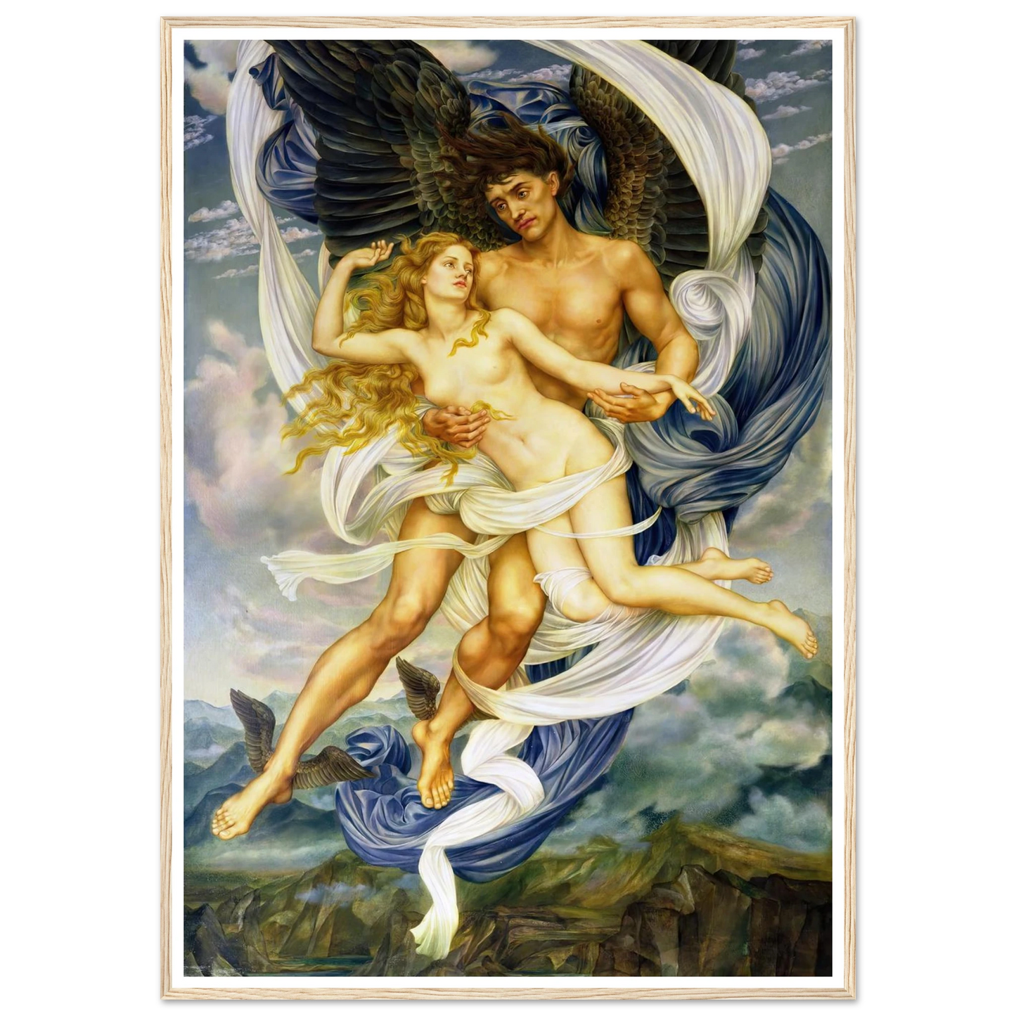 Boreas and Oreithyia (circa 1896) Art Print | Evelyn de Morgan-Quipham Collections
