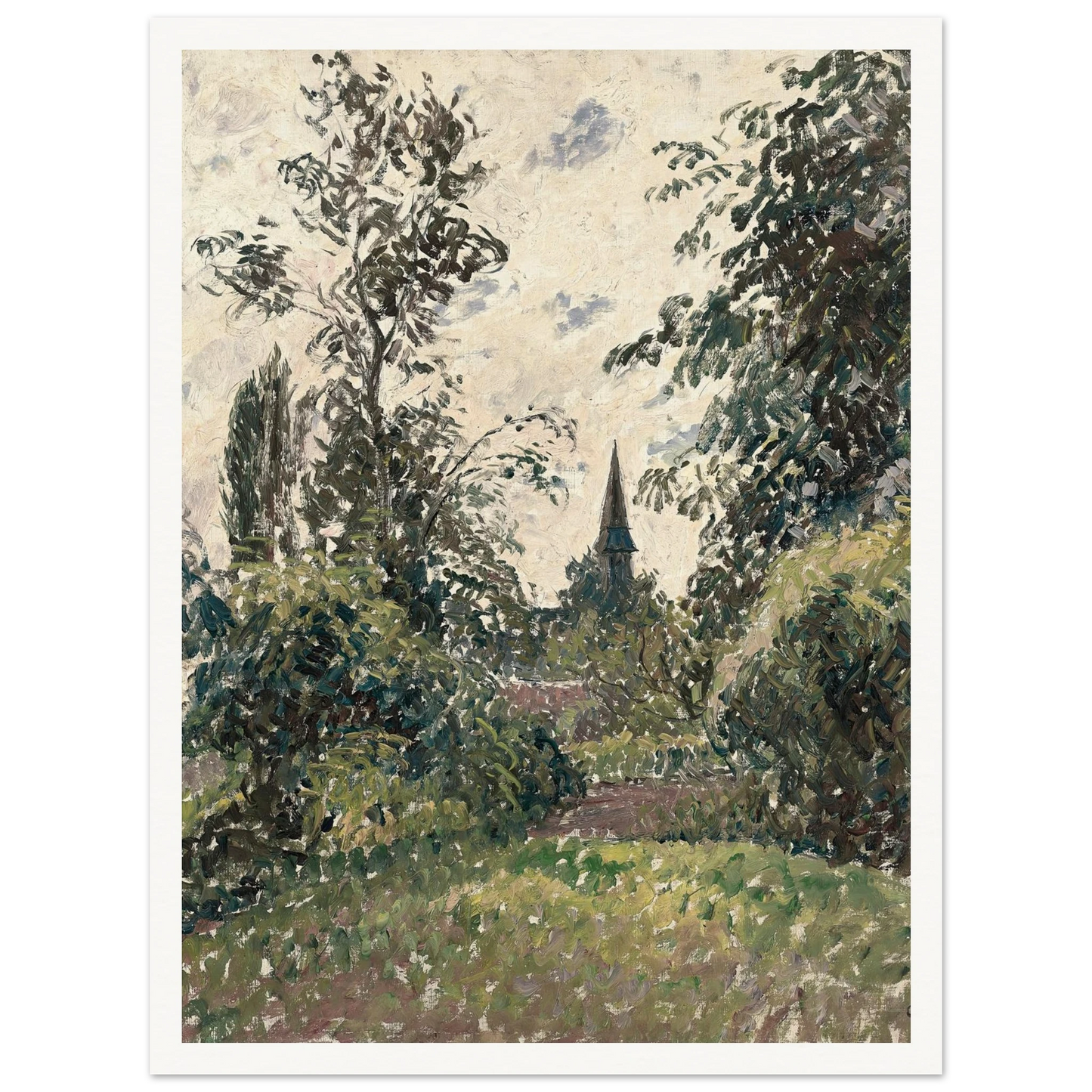 Le Clocher de Bazincourt (1895) Art Print | Camille Pissarro-Quipham Collections