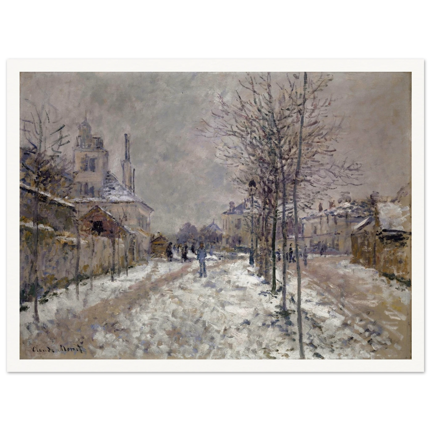 The Snow-Covered Boulevard De Pontoise In Argenteuil (1875) Art Print | Claude Monet-Quipham Collections