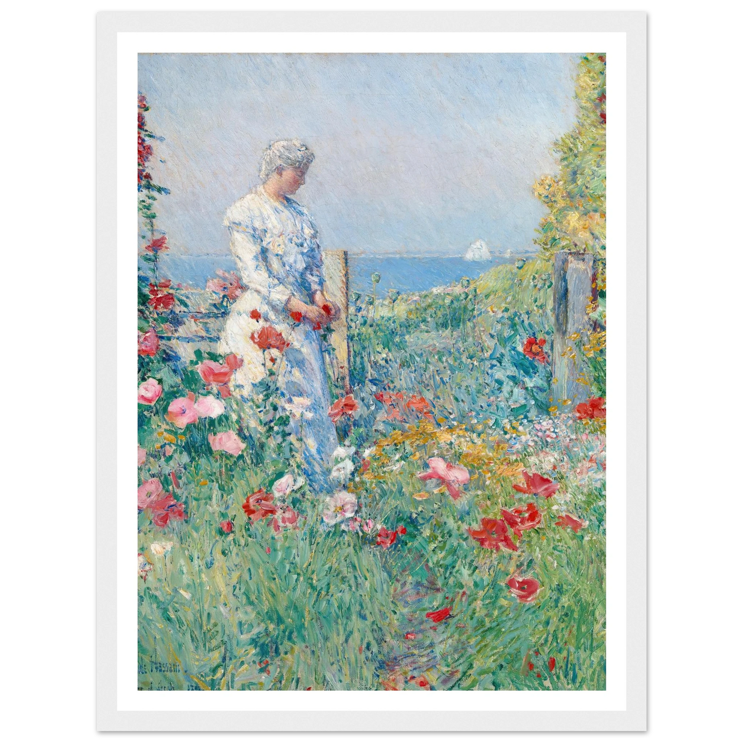 In the Garden (Celia Thaxter in Her Garden) (1892) Art Print | Childe Hassam-Quipham Collections