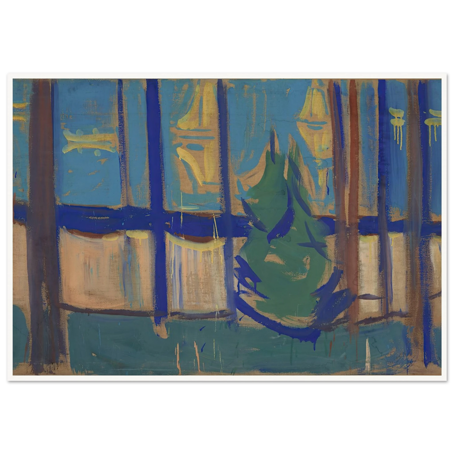 Beach Landscape with Trees and Boats (1905–06) Art Print | Edvard Munch-Quipham Collections