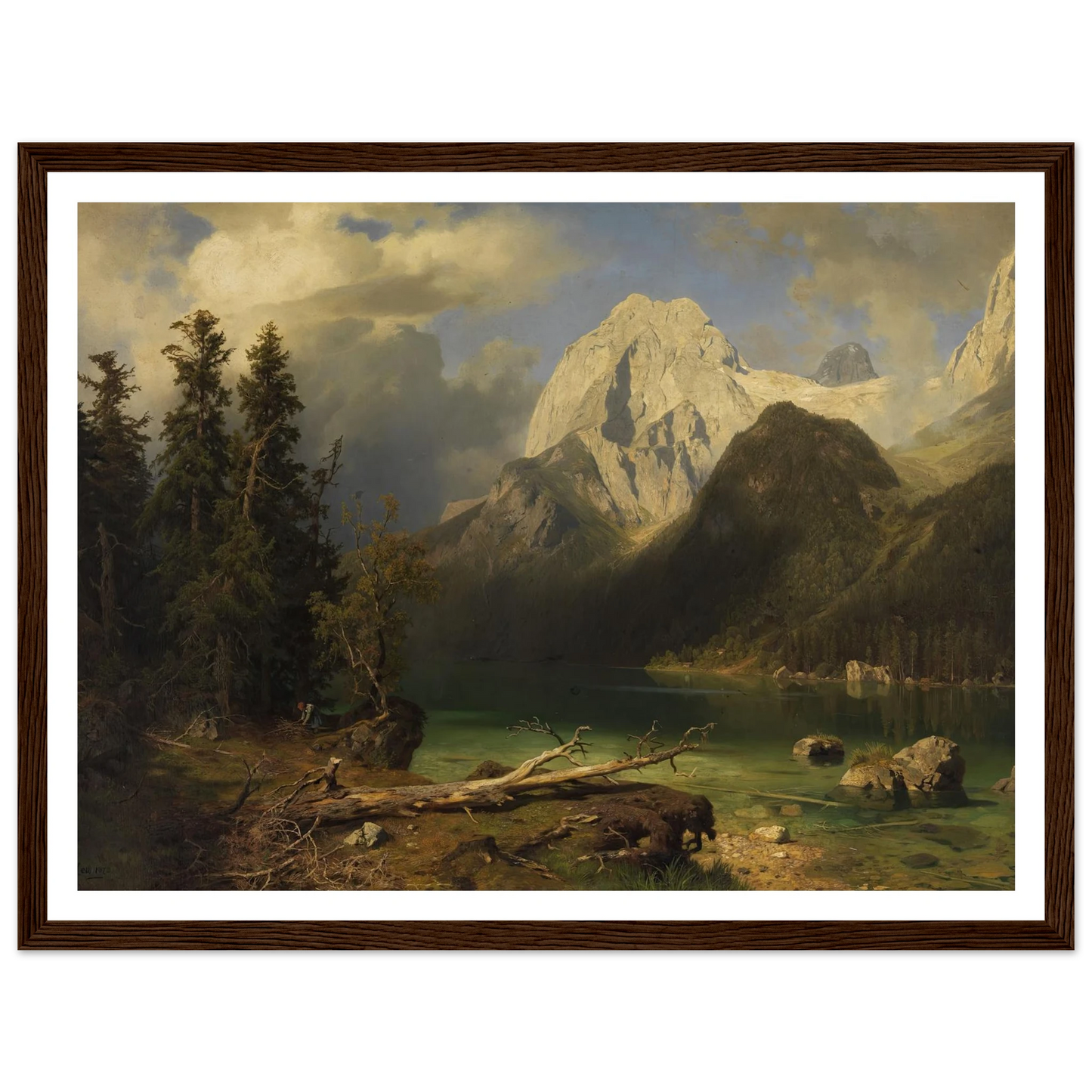 Gebirgssee mit Gebirgsmassiv im Hintergrund (1873) Art Print | August Wilhelm Leu-Quipham Collections
