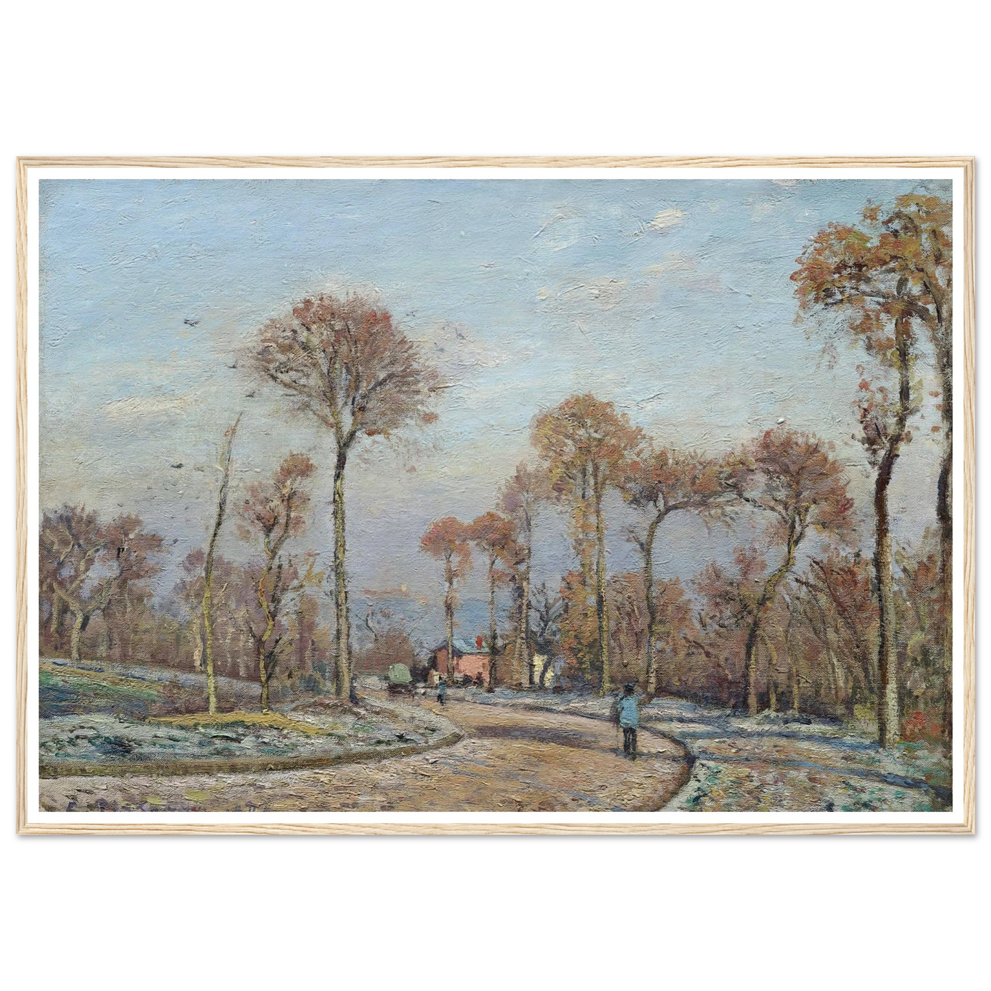 The Road to Versailles, Louveciennes,Morning Frost (1871) Art Print | Camille Pissarro-Quipham Collections