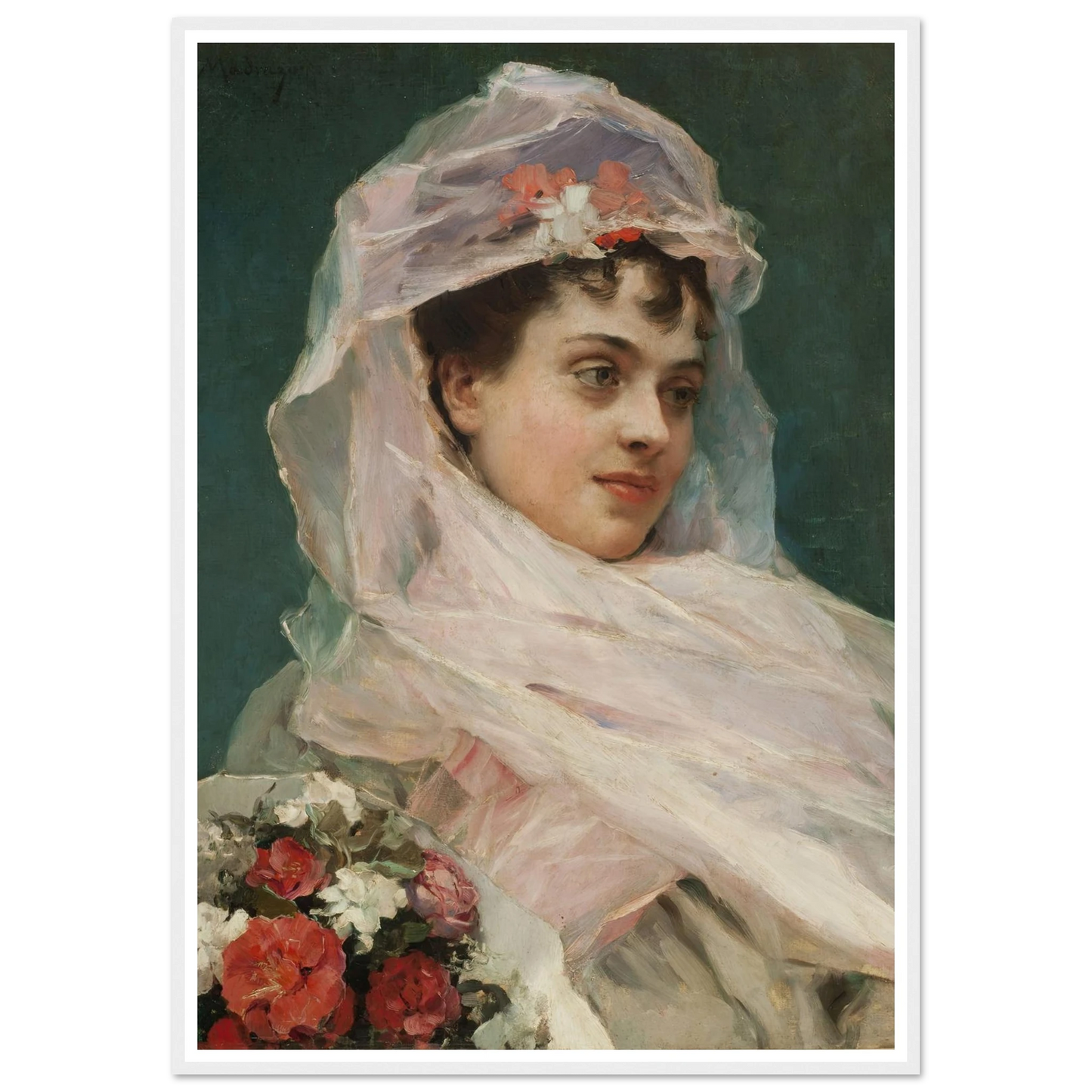 Aline Masson con tocado de gasa. (1880) Art Print | Raimundo de Madrazo y Garreta-Quipham Collections